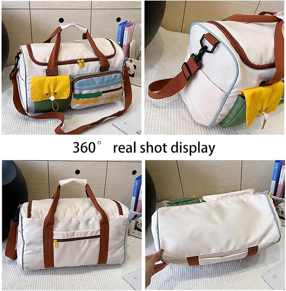 Betterlifew Waterproof Sports Travel Bag, Off-White, Women'S Luggage Bag, Large Capacity Fitness Backpack, Durable and Stylish, Short-Distance Business Travel Companion, Unisex Style image number 4