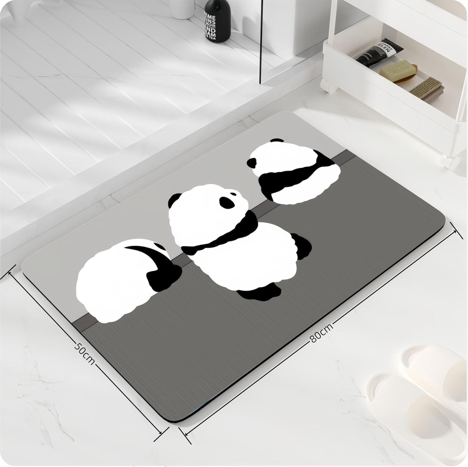 Whamfirm Bathroom Rug Bath Mat, Water Absorbent and Non-Slip Bathroom Mat, Washable Quick Dry Bath Mats for Bathroom Floor, Sink, Bathtub, Shower Room, 50Cmx80Cm (Cat) image number 1