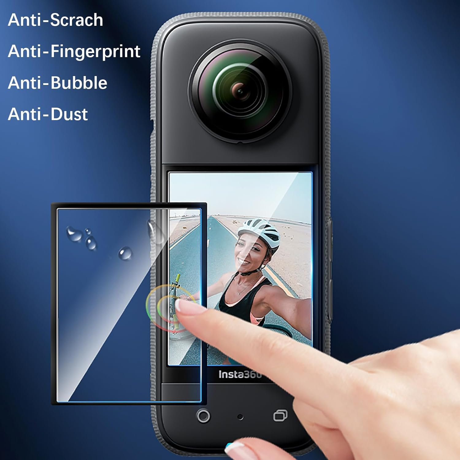 【For Insta360X5 Insta360X4】2-Pack Screen Protector for Insta 360 X5 Insta 360 X4, Ultra-Thin, 2.5D round Edges, Anti-Scrach Anti-Fingerprint Anti-Dust image number 5