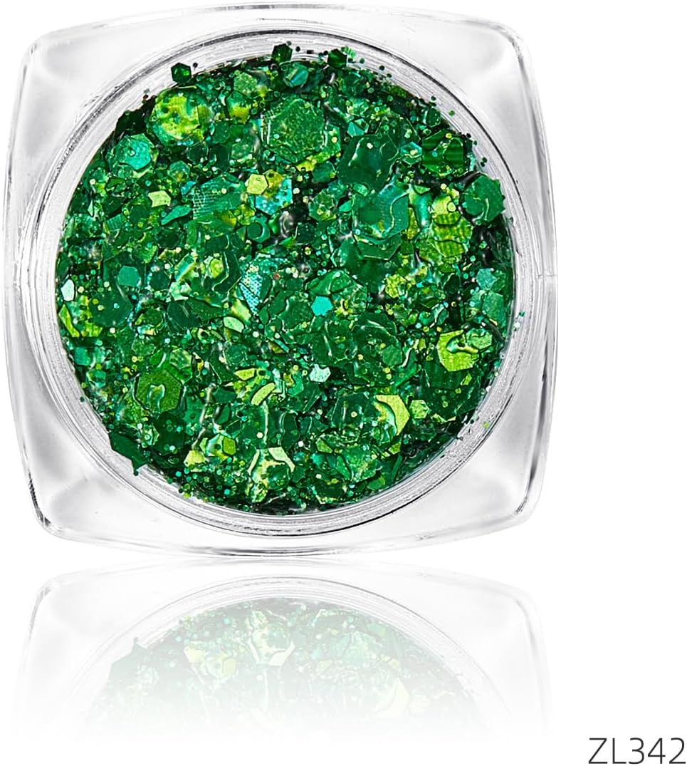 Roczential 12 Colors Mermaid Face Glitter Gel, Face and Body Glitter Gel, Sequins Glitter Face Paint, Hair Glitter Gel, Glitter Gel Makeup for Lip, Hair, Eyes, Chunky Glitter for Festivals, Parties image number 2