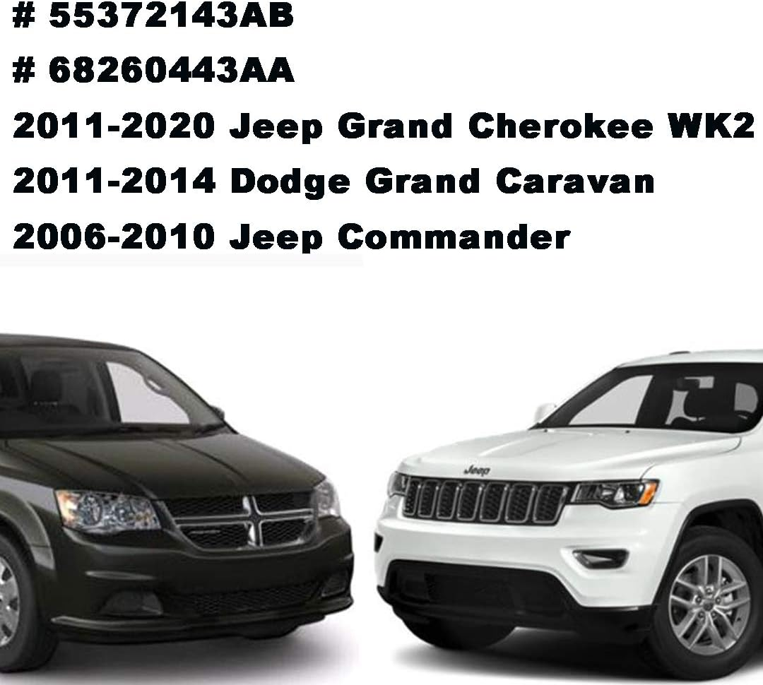 Adjustable Windshield Washer Wiper Nozzle Mist Spray Type for 2005-2020 Jeep Grand Cherokee, 2011-2020 Dogde Durango, 2011-2014 Dodge Grand Caravan, Replace OE for 55079049AA, 55372143AB, 5182367AA image number 1