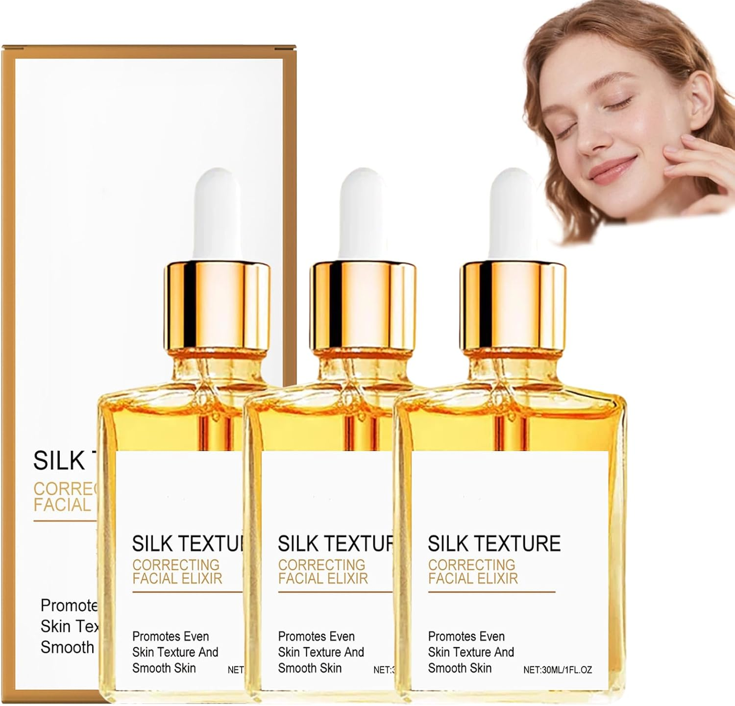 Silk Body Oil for Women,Bath & Shower Oil for Smooth Hydrated Skin,Lightweight Non-Greasy Moisturizing Body Oils for Daily Skincare Infused with Shea Butter,Coconut Oils,Vitamin E,30Ml (3PCS)