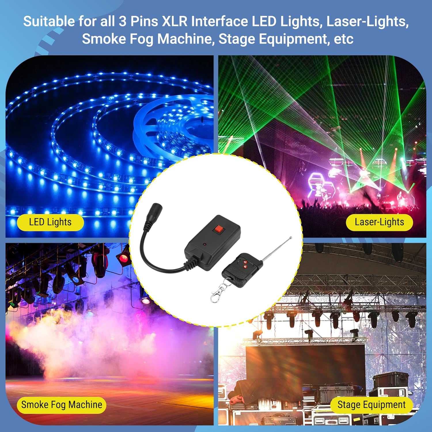 AC 90-240V Portable 3 Pins Wireless Remote Receiver for Smoke Machine DJ Stage Receiver Fog 400W 500W 900W 1500W C image number 5