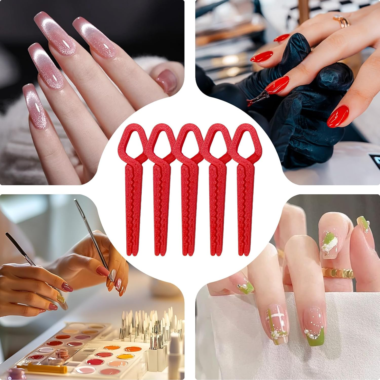 Moreeulsi Nail Polish Protector, Fingernail Clamp - Reusable 3D Print Nail Guards for Salon Home Travel Party Everyday Wear Manicure Stamping French Tip image number 6