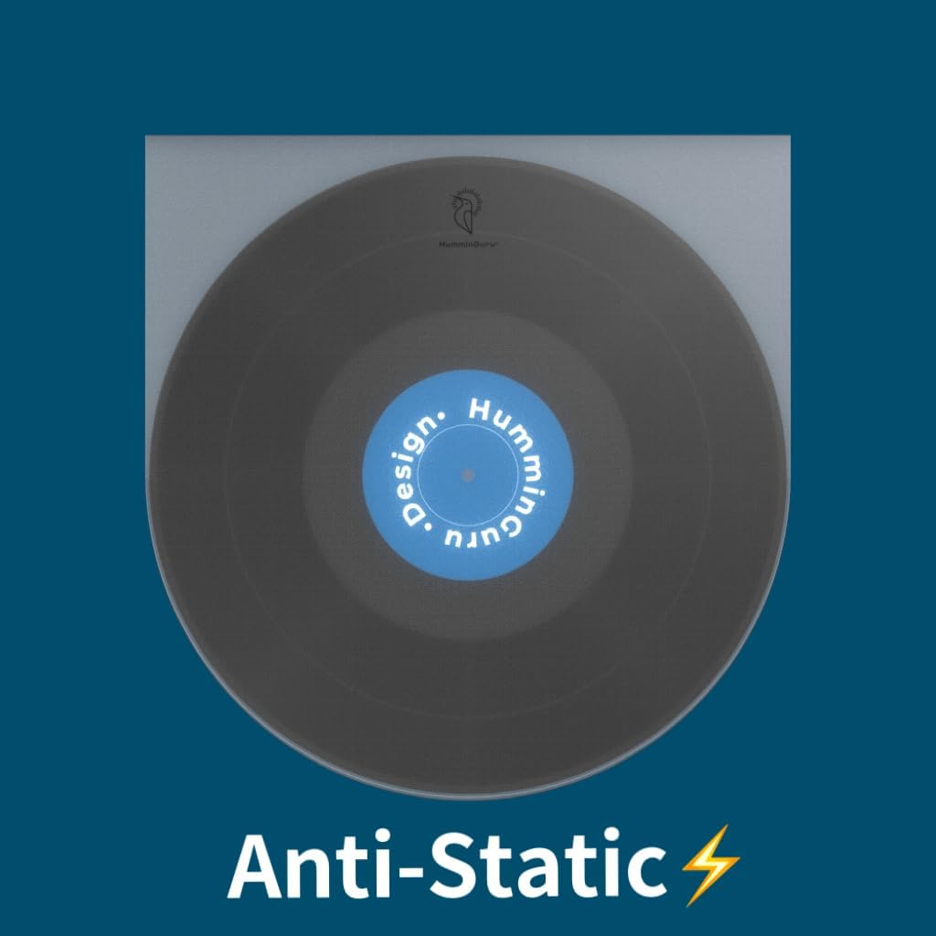 Humminguru Vinyl Record Inner Sleeve 12 Inch, Acid Free & anti Static Vinyl Sleeves, 1.5Mil HDPE Inner Record Sleeves, round Bottom Record Sleeves for Album Covers,50 Pack (12" Inner Sleeves)