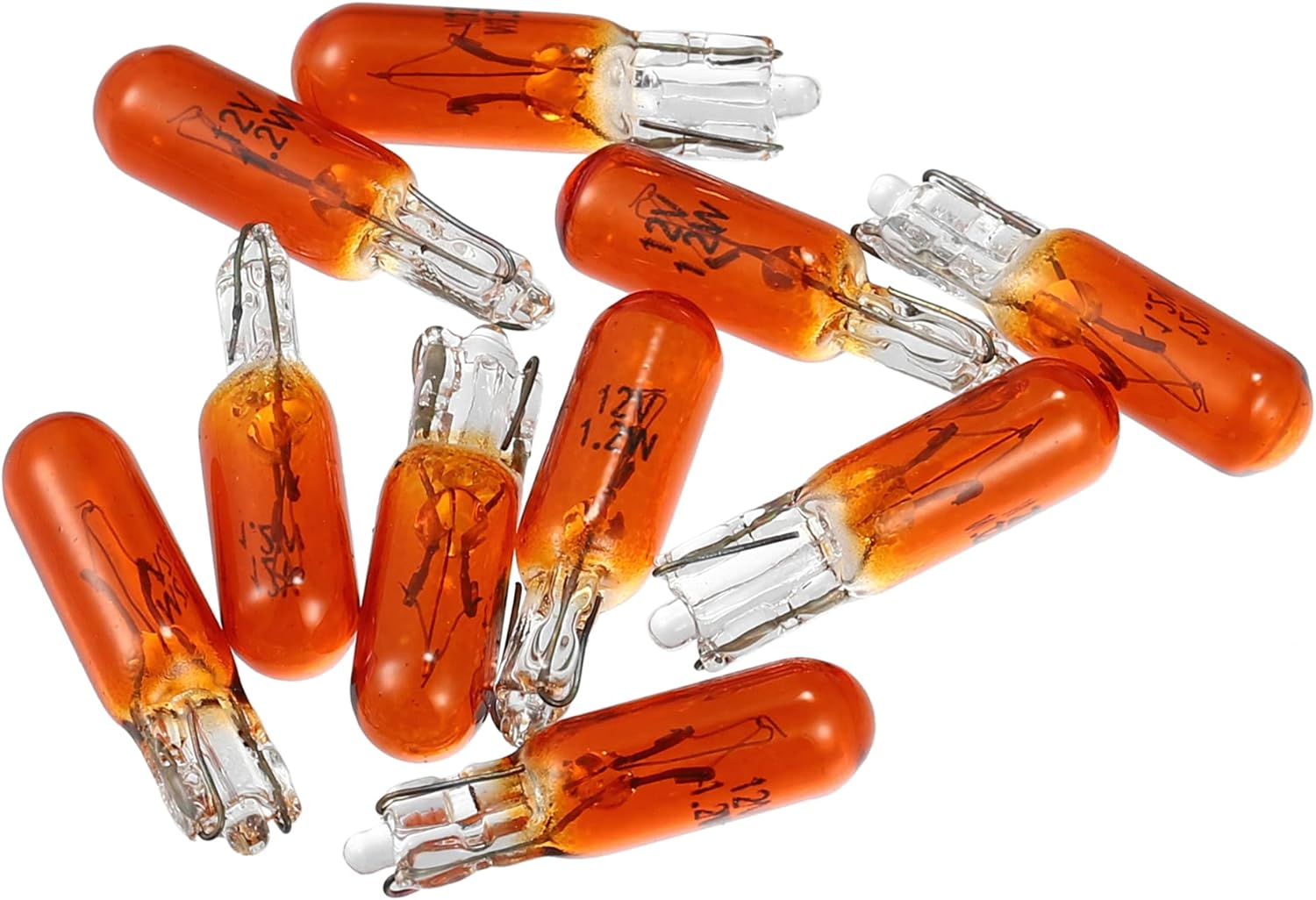 X AUTOHAUX 10Pcs DC 12V T5 W1.2W LED Dashboard Light Amber for Car Internal image number 4