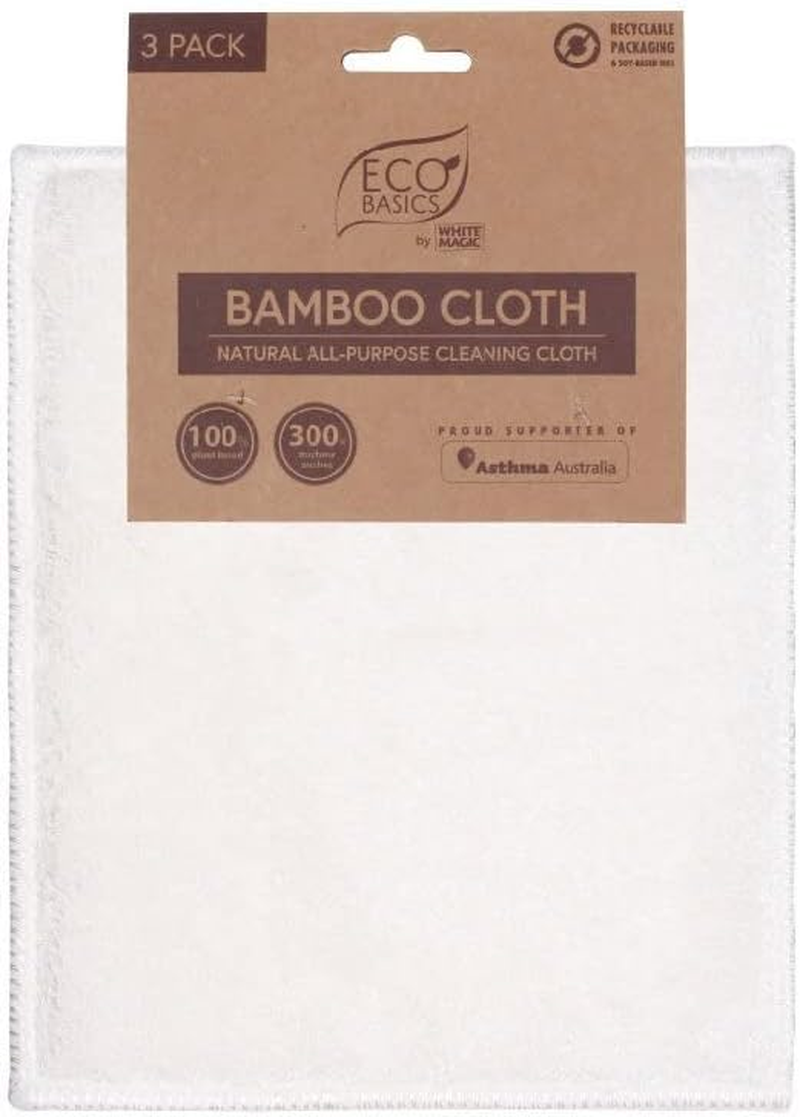 White Magic Eco Basics Bamboo Cleaning Cloths 3-Packs image number 4