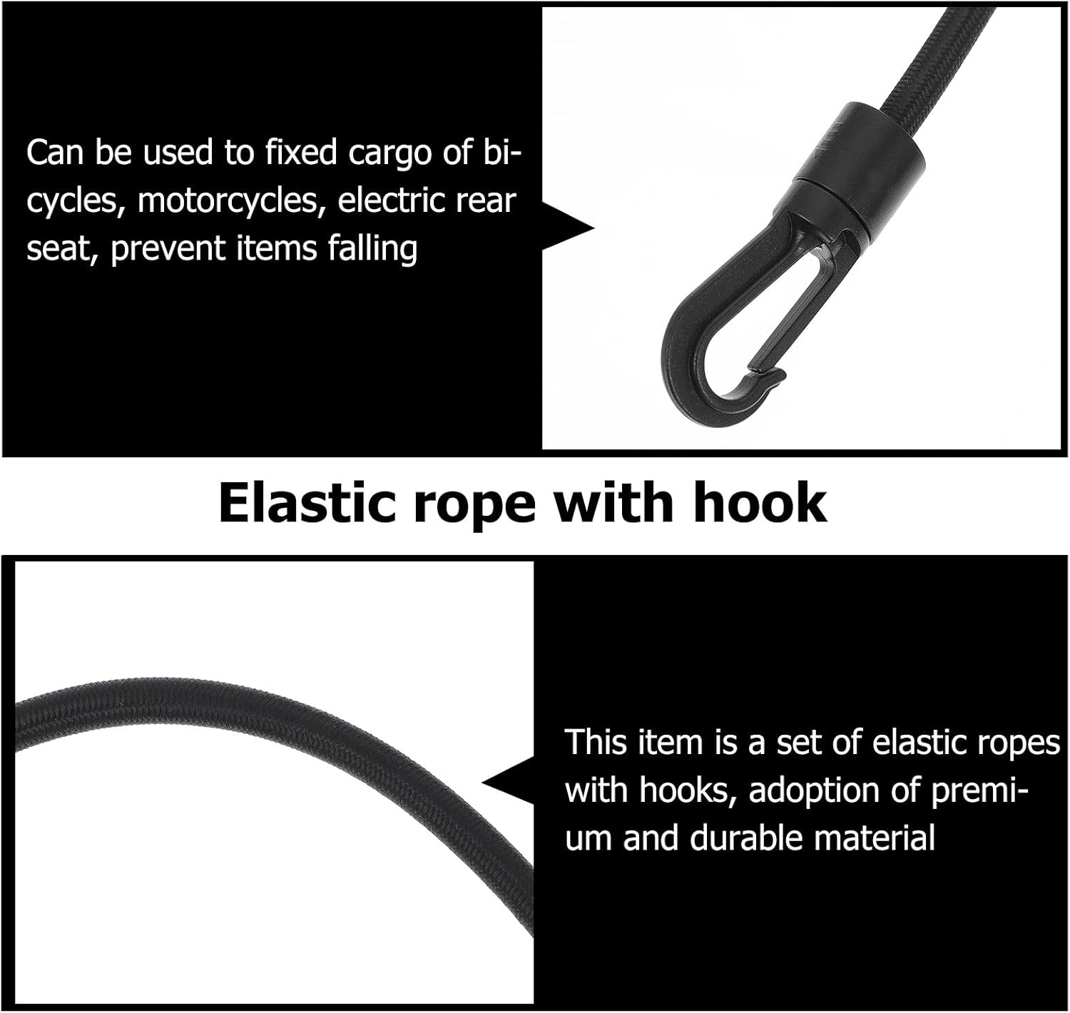 ZUNOXAZ 4 Pcs Elastic Bungee Lashing Straps with Hooks for Luggage Cargo Fastening, Adjustable Rubber Binding Belts for Travel and Camping Gear image number 1