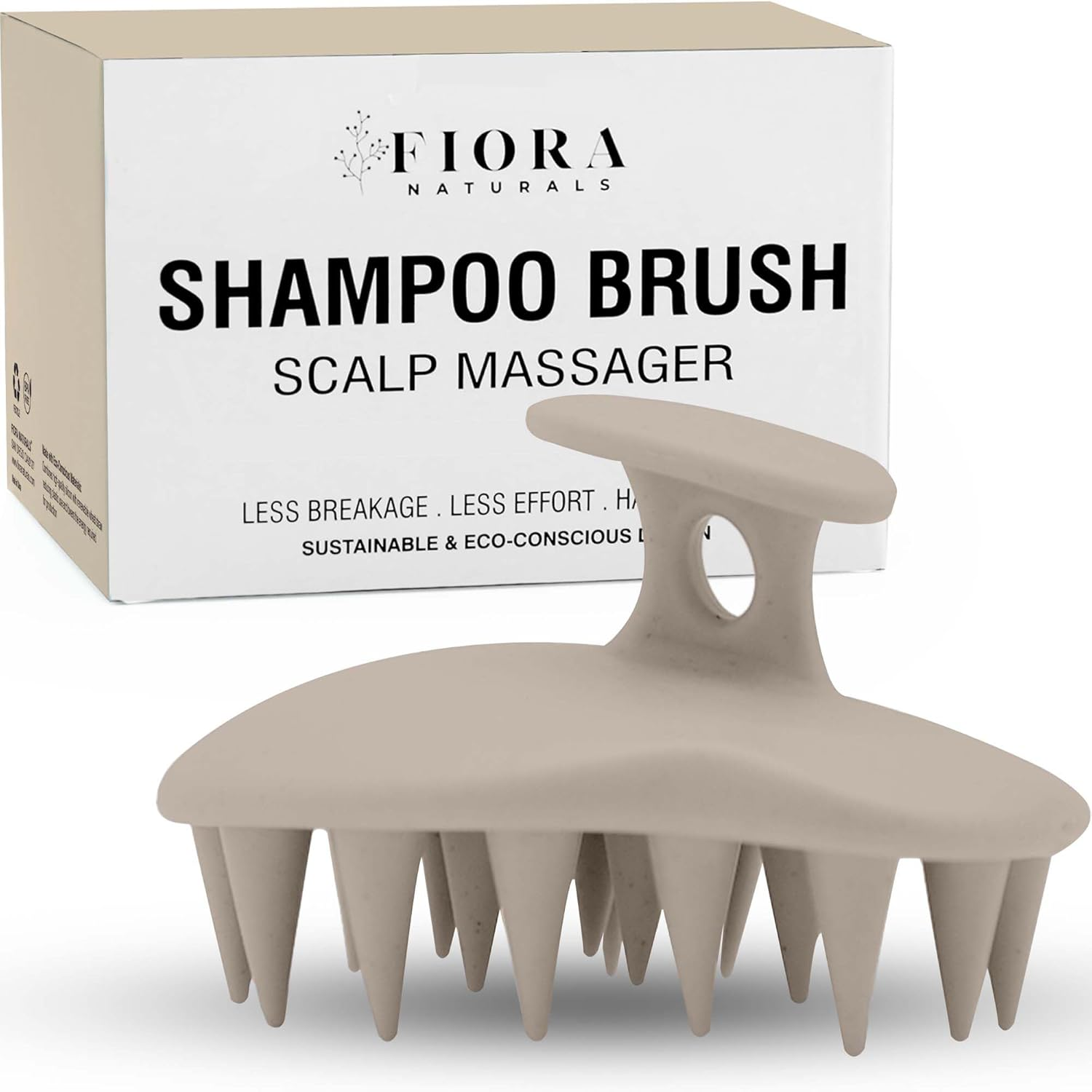 Fiora Naturals Scalp Massager Shampoo Brush - Silicon Scalp Scrubber & Exfoliator for Dandruff Removal and Hair Growth, Wet & Dry Hair, Men, Women, Kids - BPA Free