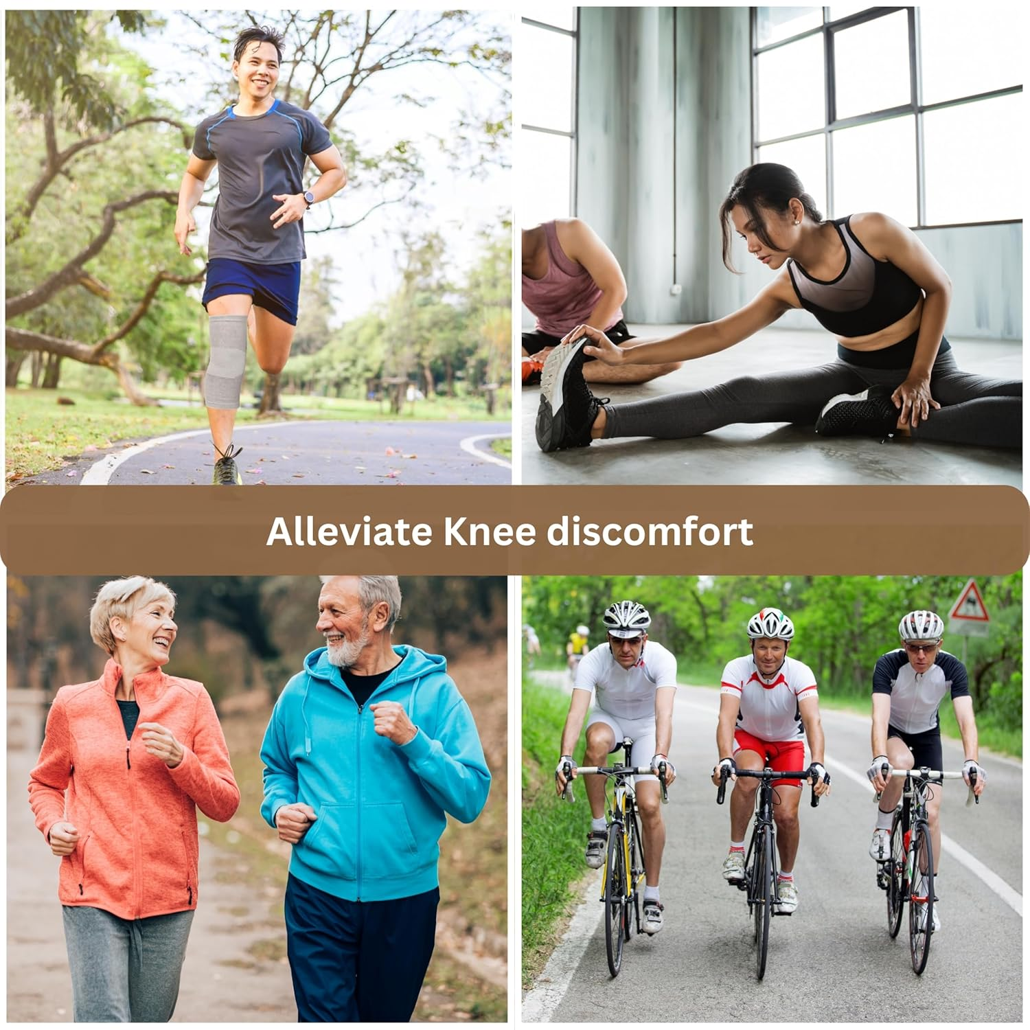 Wonder Care Bamboo Knee Compression Sleeve for Men and Women; Copper Fit Knee Sleeve for Running, Volleyball, Gym Weightlifting Bamboo Knee Brace Made from Bamboo Yarn(Xxl) image number 5