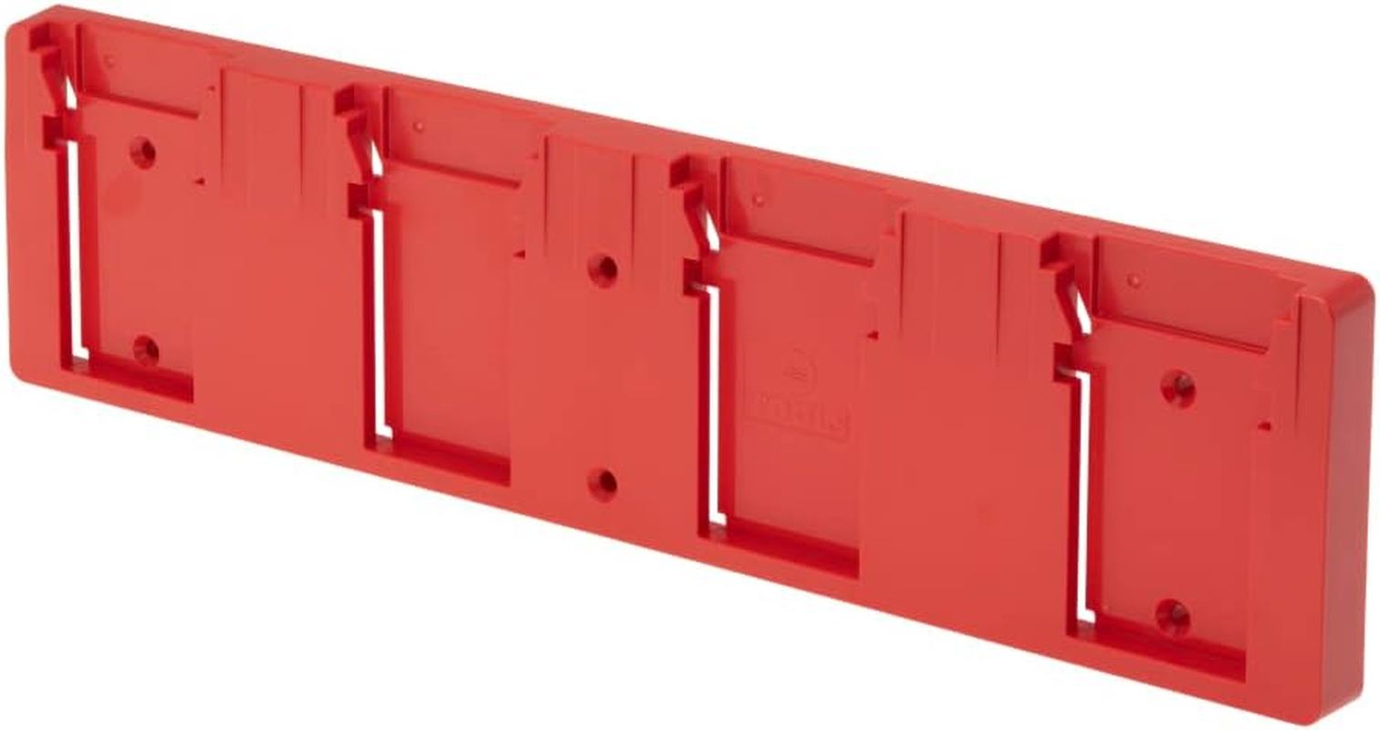 Heavy-Duty Wall Mount Battery Holder for Hilti 22V Batteries by 48 Tools - Durable, Easy-Install Design, Uv-Stabilized ABS, Red image number 2