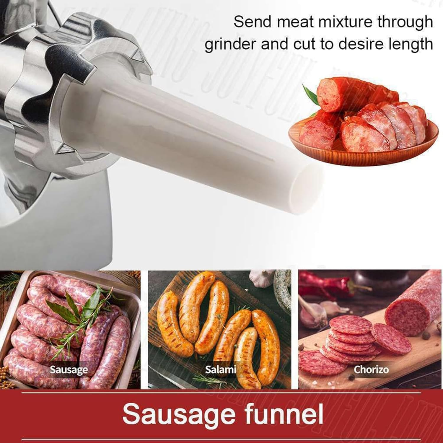 Electric Meat Grinder 800W Stainless Steel Meat Mincer Enema Machine Sausage Stuffer Meat Machine Sausage Maker Metal Food Grinder for Home Kitchen Use image number 3