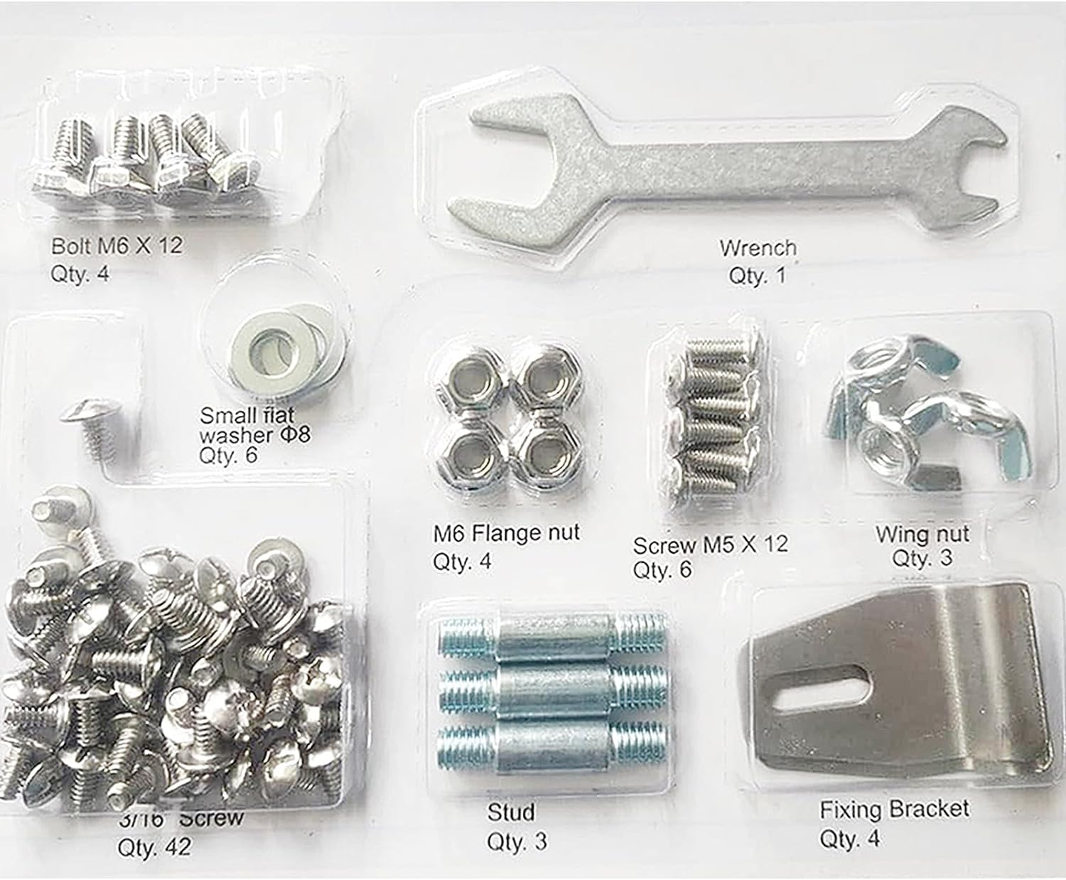 Outdoor Heater Replacement Parts-Outdoor Pyramid Propane Patio Heater Parts for Square Glass Tube Patio Heater,Polt & Nut & Stud & Wing Nut&Fixing Bracket image number 4