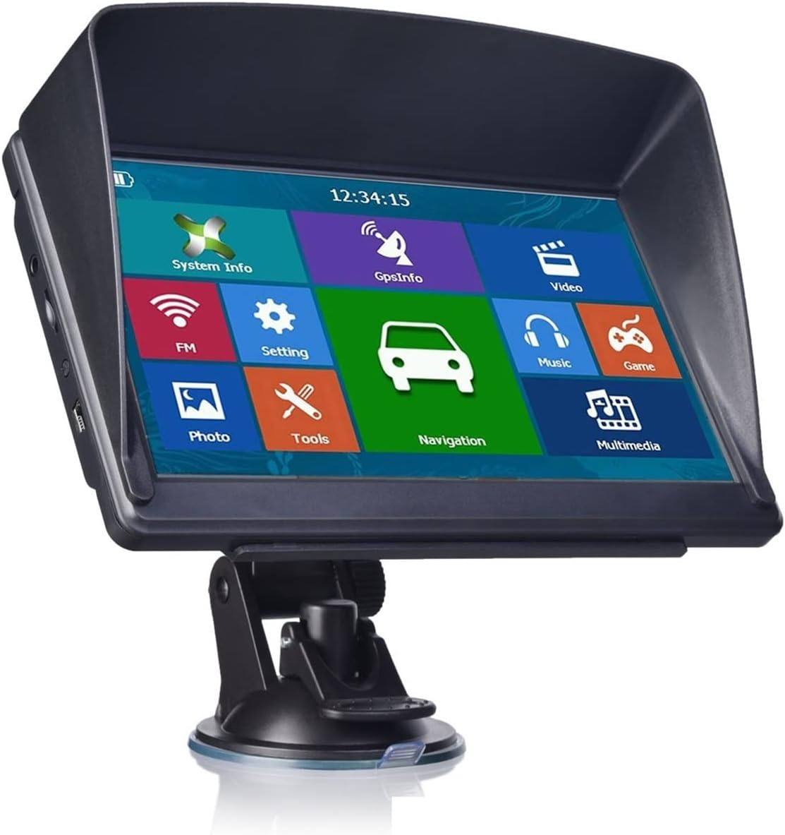 GPS Car Navigator, 7 Inch GPS Navigation Car Truck GPS Navigator 128-256MB+8GB Resistance Screen Sat Nav Newest Europe Map for Car Truck Rv(128Mb-4Gbluetooth) image number 2