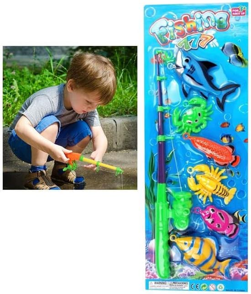 6Pc Hook a Fish Baby Bath Toy Game Hook a Duck Fishing Game for Baby Early Learning Toddlers image number 2