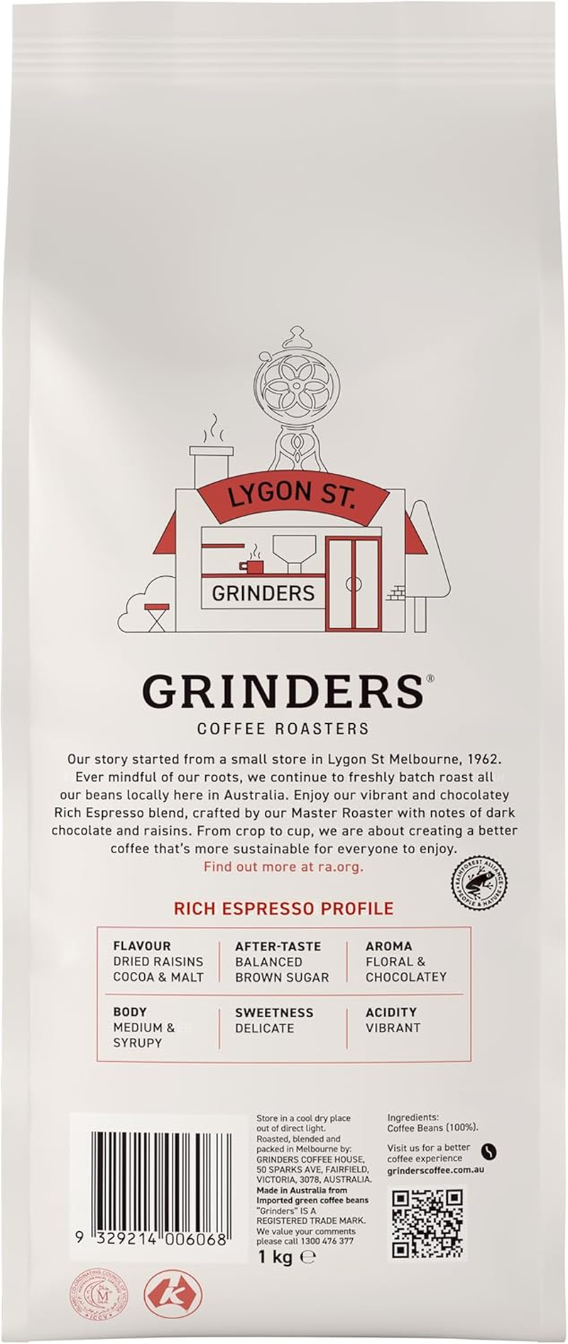 Grinders Rich Espresso Coffee Beans, 1Kg image number 2