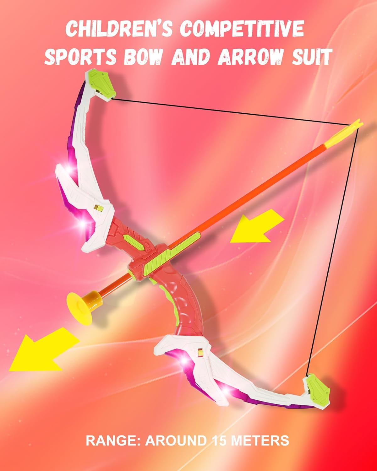 Kids Bow and Arrow Set, LED Light up Archery Toy Set, 10 Suction Cup Arrows, Target & Quiver, Indoor and Outdoor Kids Toys for Children Boys Girls, Christmas Birthday Gifts for Kids