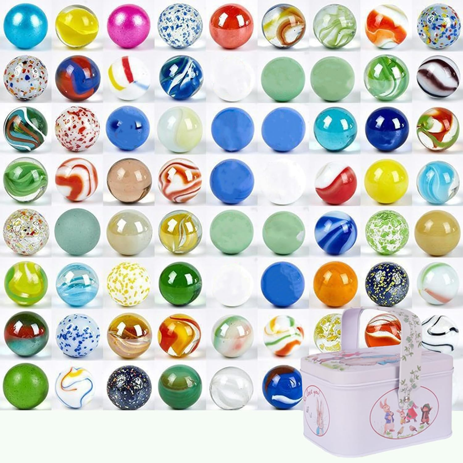 50 PCS of Colored Glass Marbles for Kids, Fun Retro Children'S Toys, Handmade Glass Marbles Suitable for Marbles, Game Toys image number 4