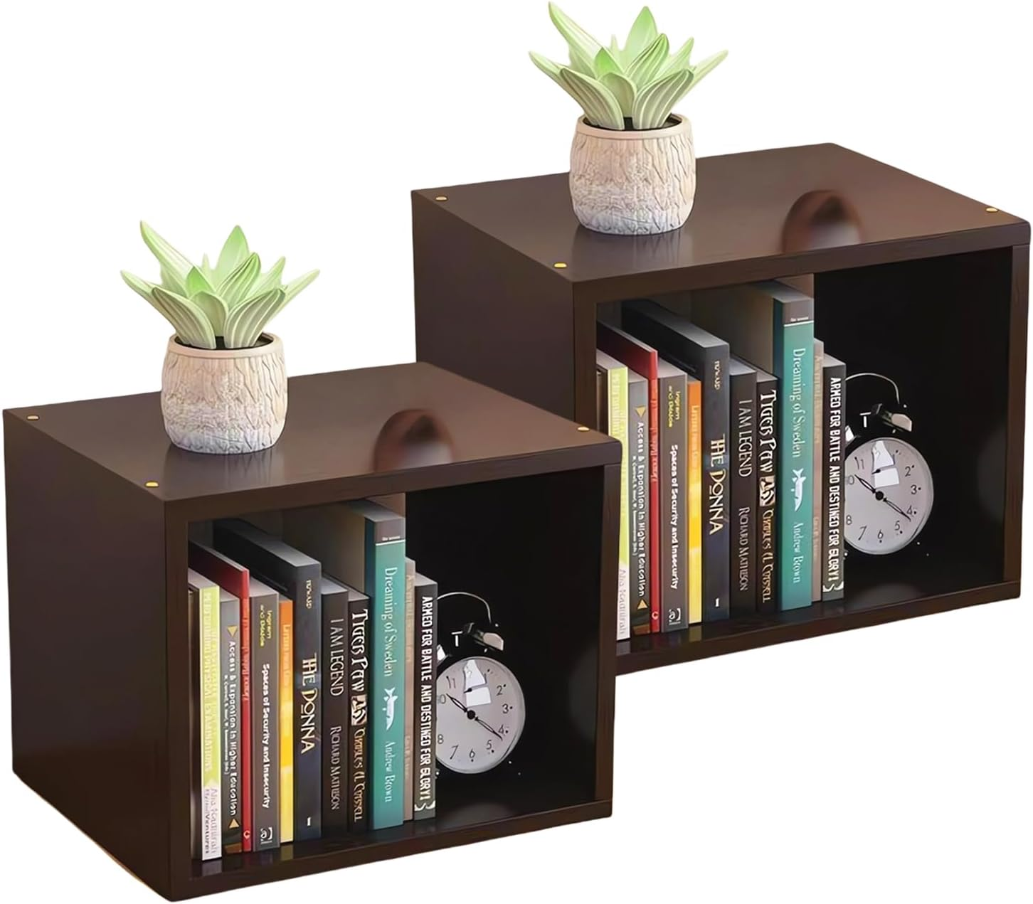 Set of 2 Desktop Storage Cube Bookshelf, Open Display Unit, Bookcase A286 (Set of 2 Black) image number 3