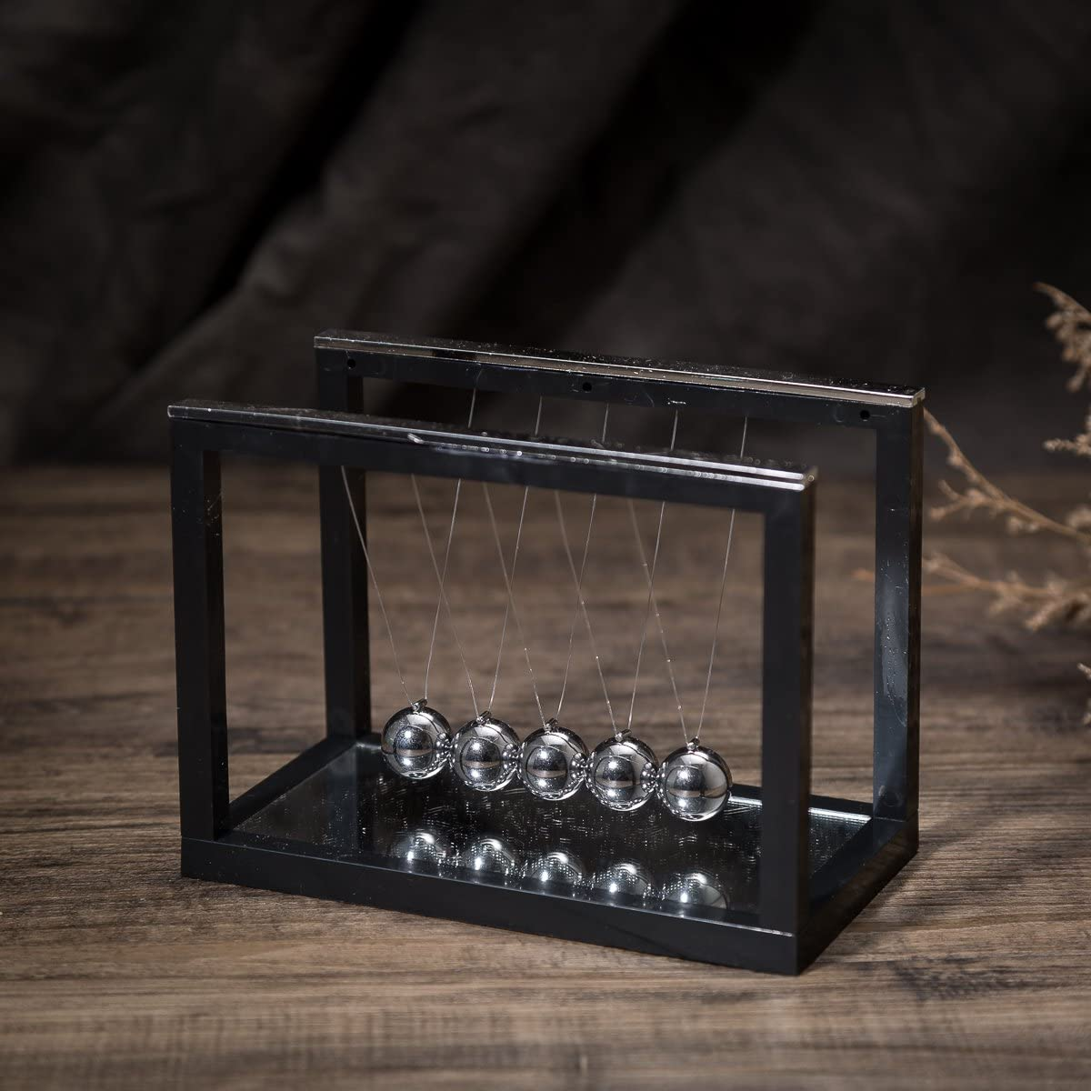 Thy Collectibles Newtons Cradle Balance Balls with Mirror Desk Top Decoration Kinetic Motion Toy for Home and Office image number 2
