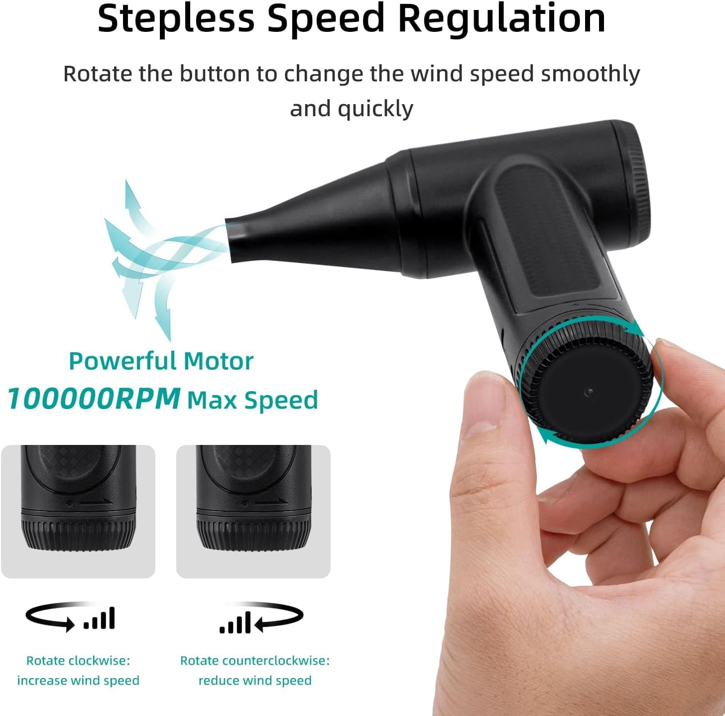 Mcbazel Portable Compressed Air Duster Blower,Mini Electric 100000 RPM Air Duster Blower,With IP65 Water-Proof Construction Ldeal for Tech Cleaning, Computer Keyboard, Inflation & More image number 5