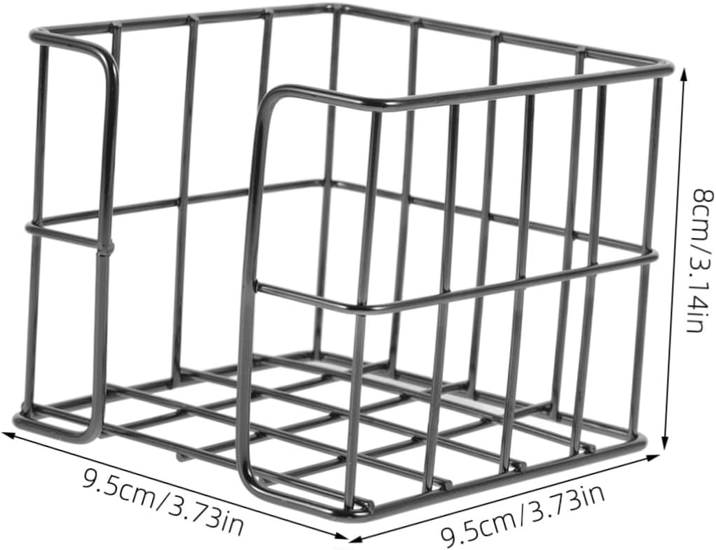 Tofficu Note Box Sticky Tabs Metal Mesh Memo Pad Holder Desk Organizer Tea Bag Holder Office Accessory