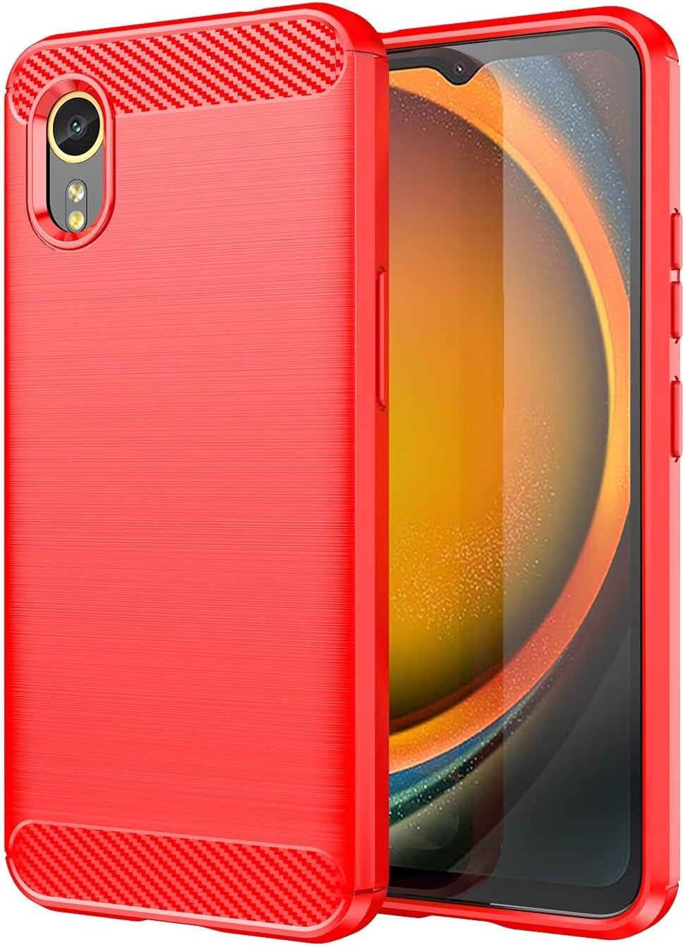 Topme Silicone Case for Samsung Galaxy Xcover7 (6.6 Inches), Brushed Texture Style Mobile Phone Case, Red