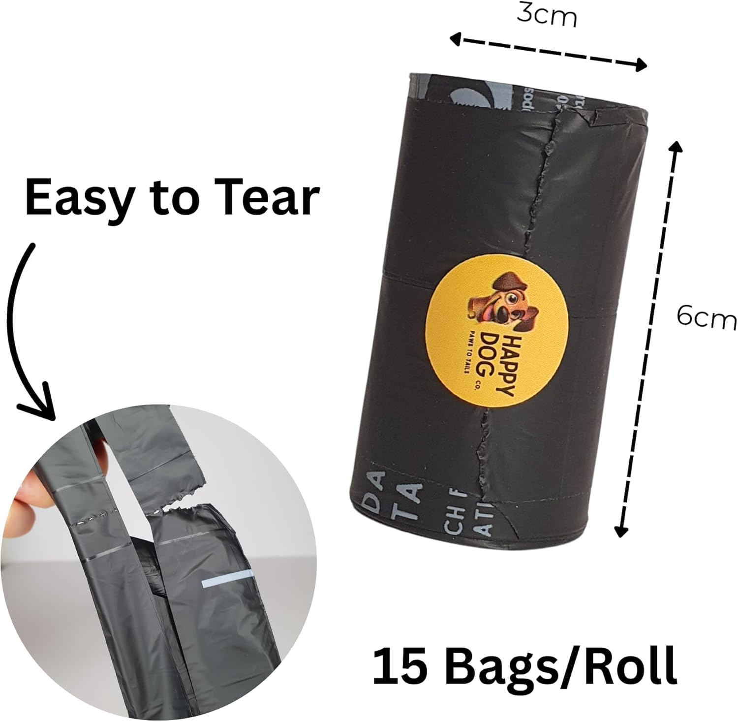 Dog Poo Bags Biodegradable Large Poop Bags with Tie Handle, Leak-Proof 8 Rolls 120 Bags 32X22Cm Unscented Extra Thick image number 3