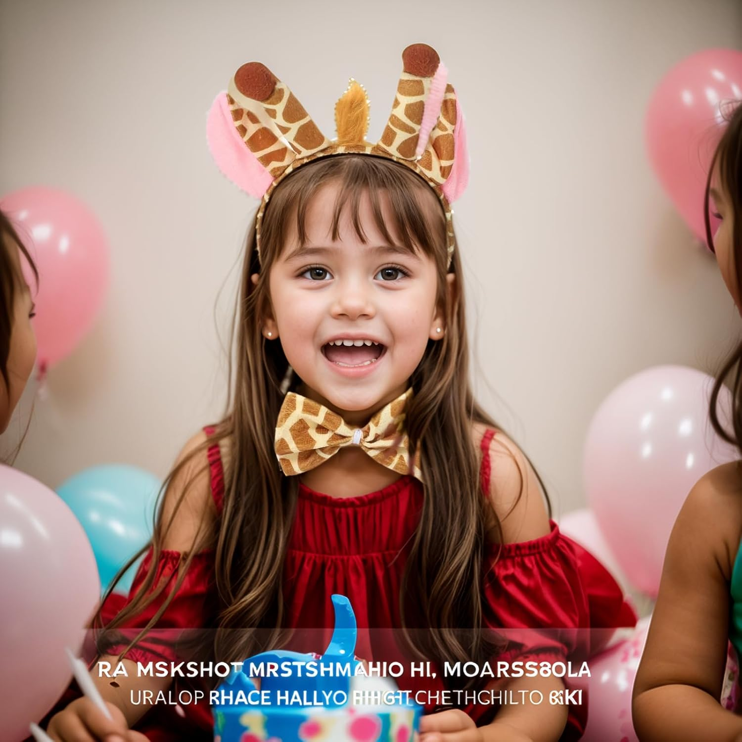 4 PCS Cute Children'S Animal Costume Set Party Decoration Including Ballet Skirt,Deer Ears and Tail,Tie,Girl Role Playing Accessory Set image number 3