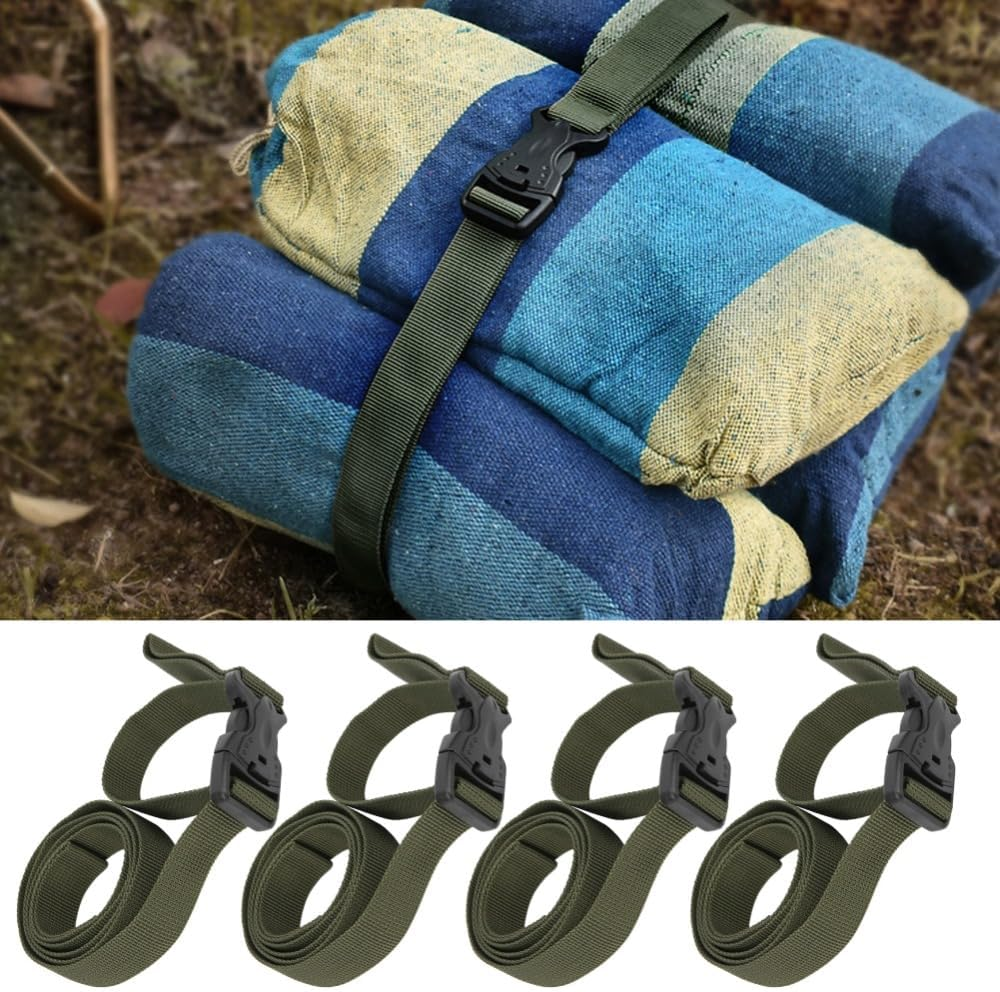 Chiffonade 4-Pack Heavy Duty Adjustable Nylon Luggage Straps with Safety Buckle, 135Cm (53") Packing Belts for Suitcases, Backpacks, Camping Gear image number 3