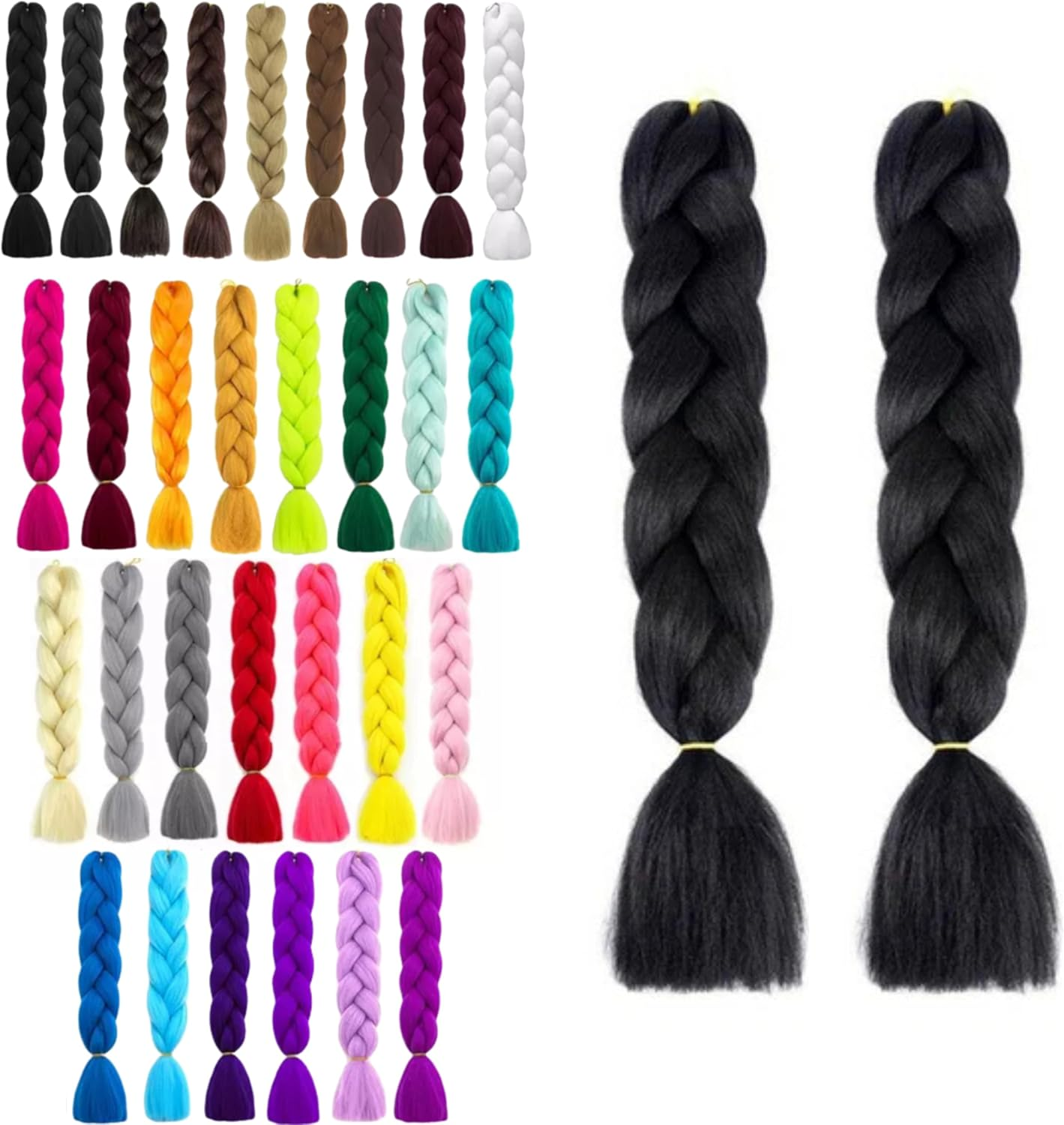 FIME. Kanekalon Jumbo Braiding Hair Extensions High Temperature Fiber Crochet Twist Braids 24Inch 2Pcs/Lot (A15)