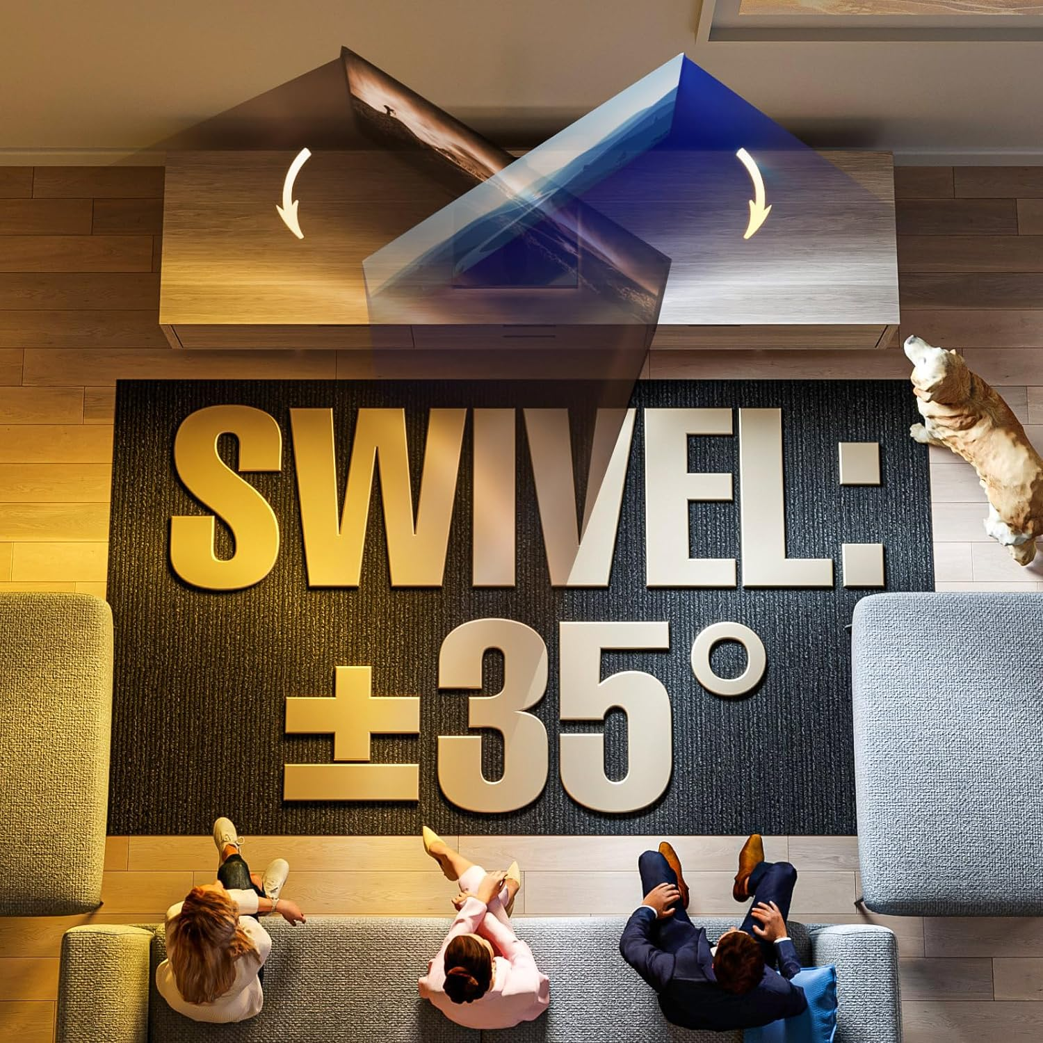 Hemudu Universal Swivel TV Stand/Base Table Top TV Stand with Wall Mount for 27 to 60 Inch 9 Level Height Adjustable, Heavy Duty Tempered Glass Base, Holds up to 88Lbs Screens, HT06B-002&hellip; image number 4