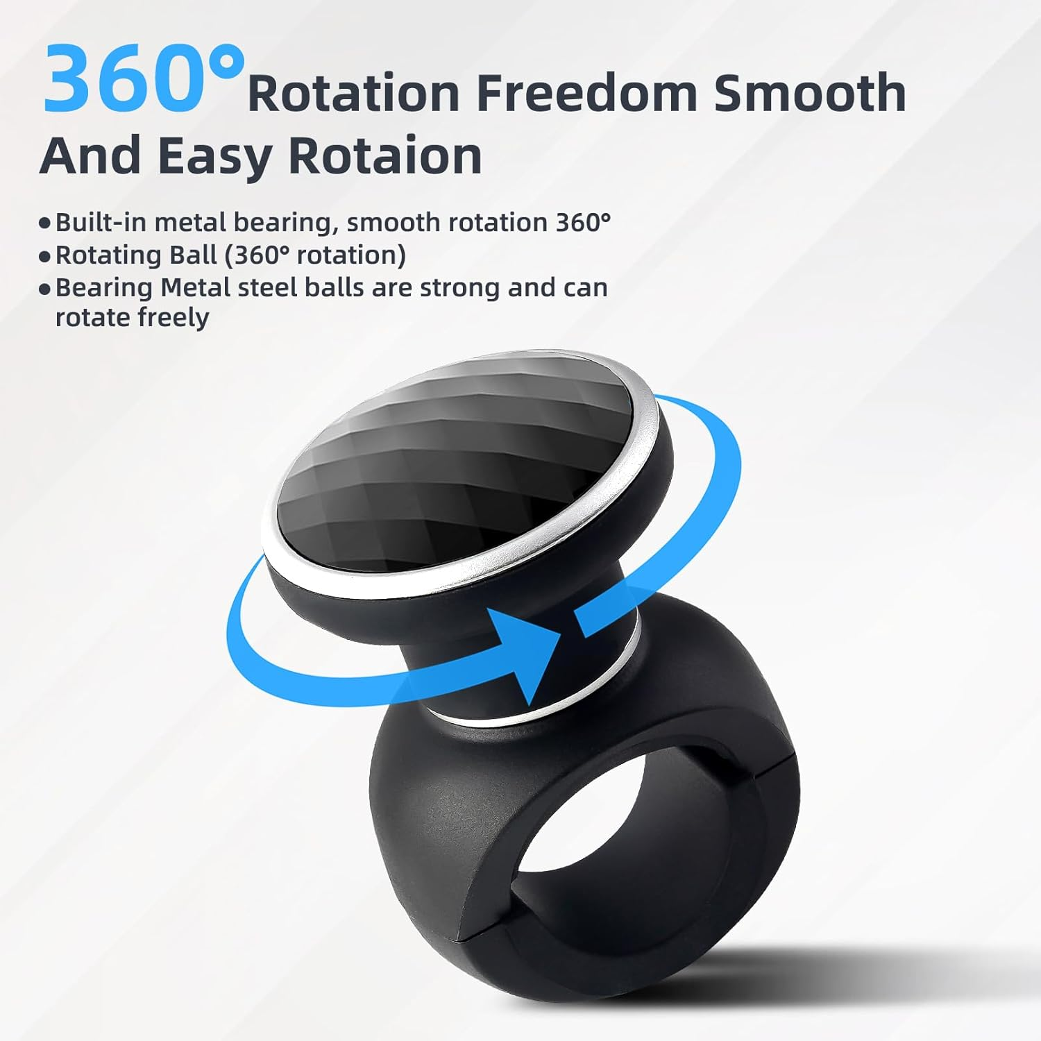 YIBEICO Black Minimalist Steering Wheel Knob for LOGITECH G Series & THRUSTMASTER T Series, Suicide Knob, Plastic, 5 Cm Projection Distance image number 2