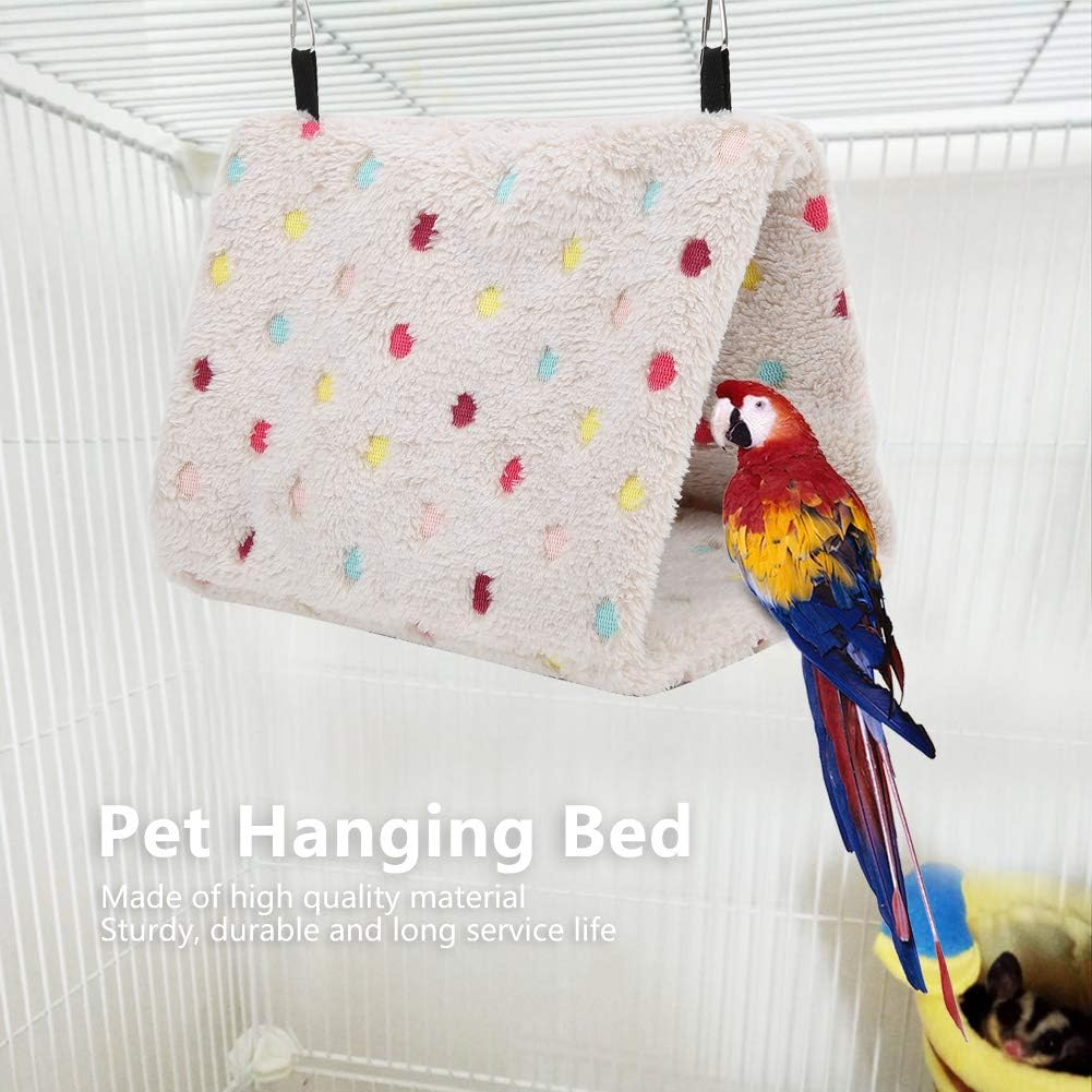 Fdit Plush Bird Nest Winter Warm Plush Hamster Hammock Hanging Cave Cage Birds House Hide for Sugar Glider Parrot Budgie Cockatoo (S) image number 6