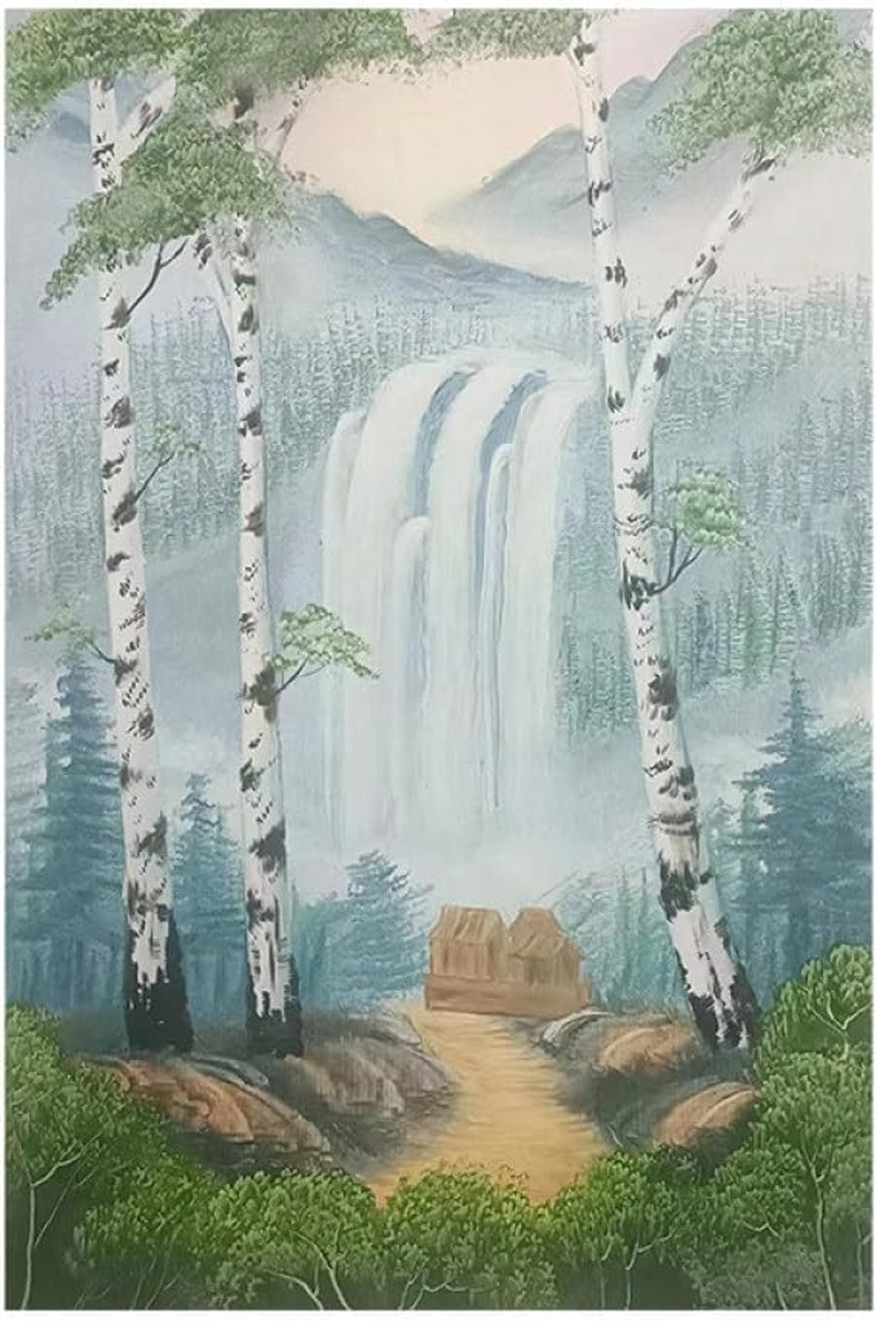 Hand-Painted Oil Painting - Abstract Waterfall Birch Tree Texture Light Luxury Painting Large Size Sofa Hanging Painting,On Canvas Wall Art for Living Room Bedroom Home Stairway Decor,As Shown,80 X image number 5