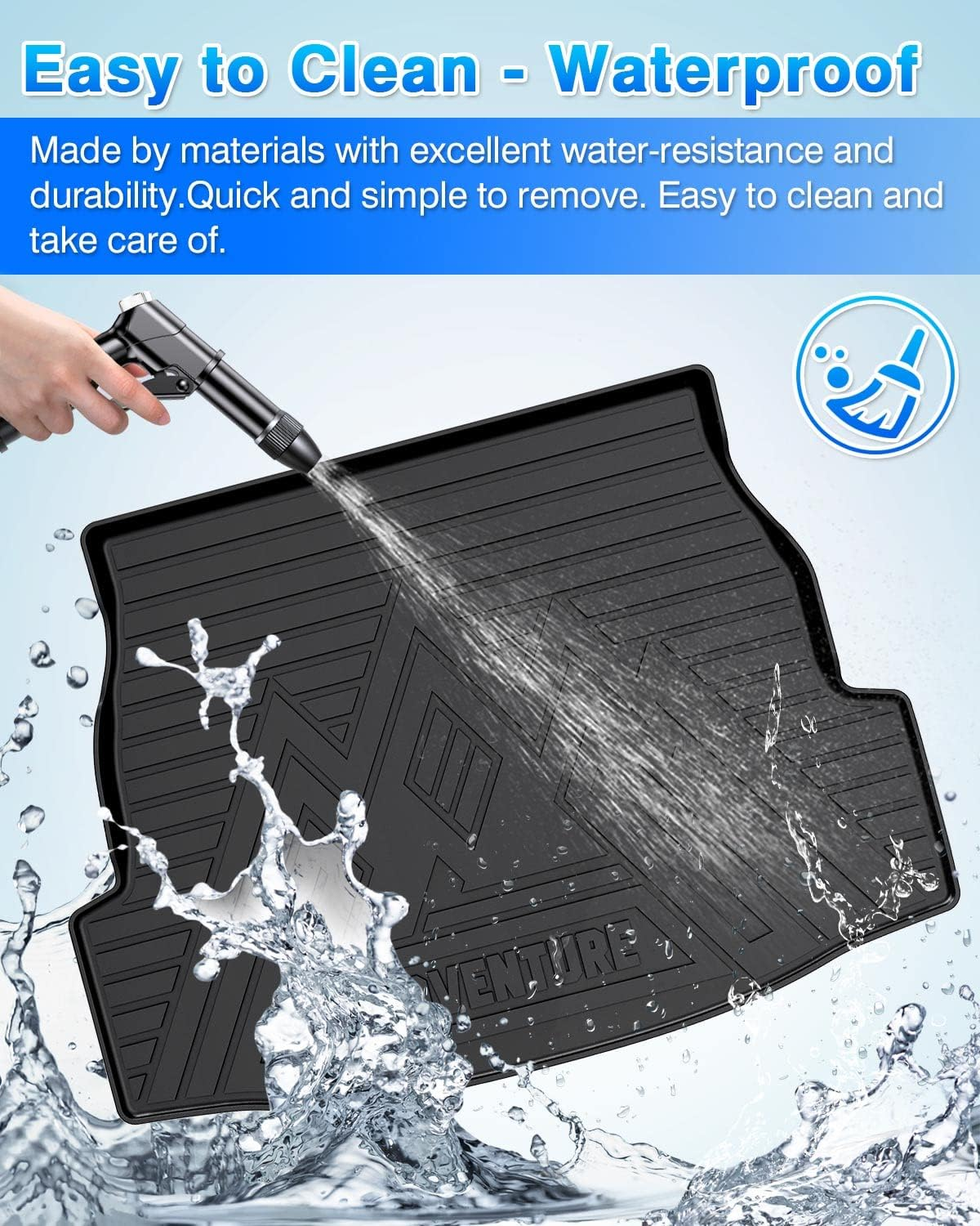 Rav4 Cargo Liner - Trunk Mat for Toyota RAV4 2019-2024 2025, All Weather Cargo Mat for Rav4 Accessories, Heavy Duty (Fit for All Models) image number 3