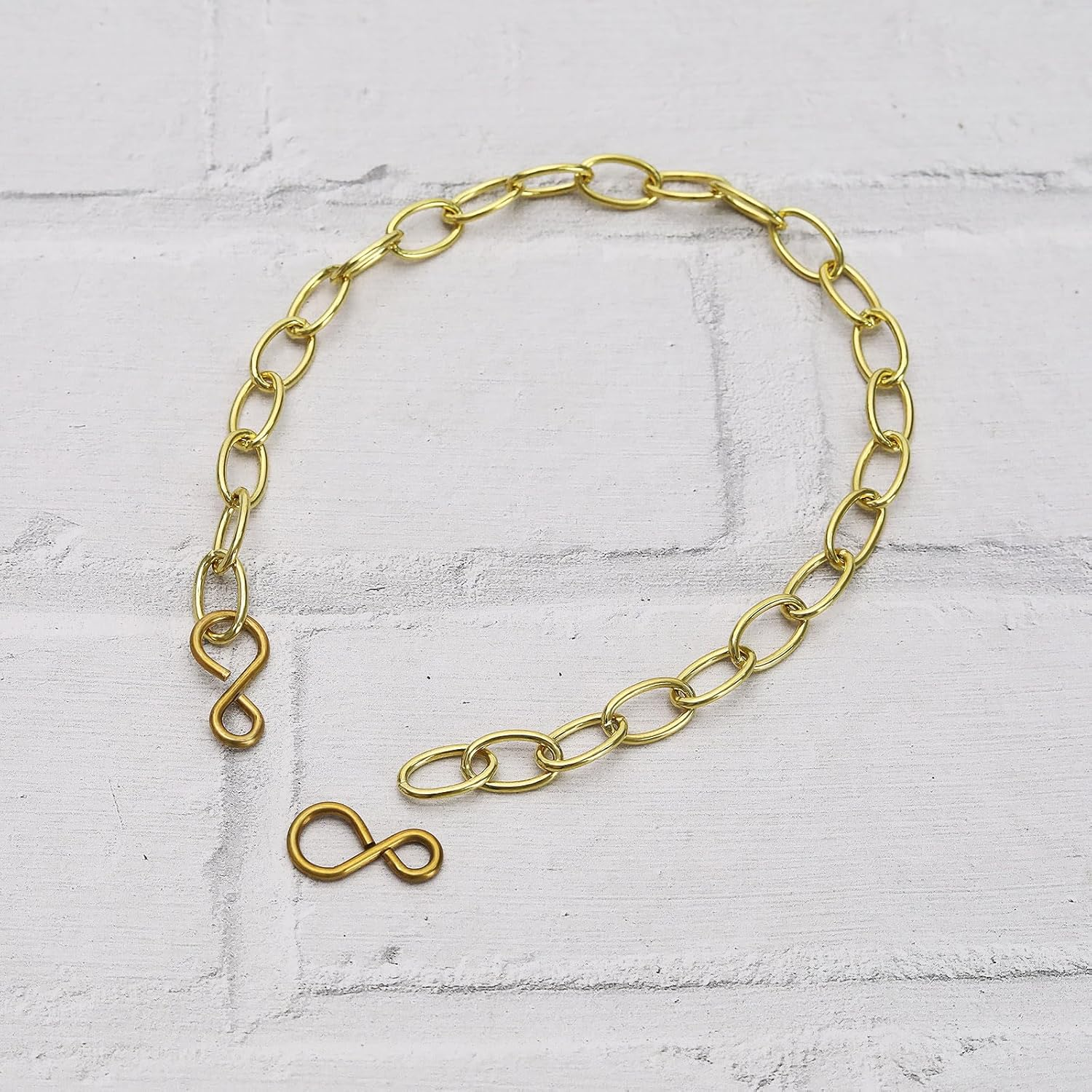 SG Store 2PCS Basin Chain with S-Shaped Hook Brass Bathtub Sink Stopper Chain 30Cm 11.8" Long Plug Chain for Bathtub Kitchen Sink Washbasin image number 5