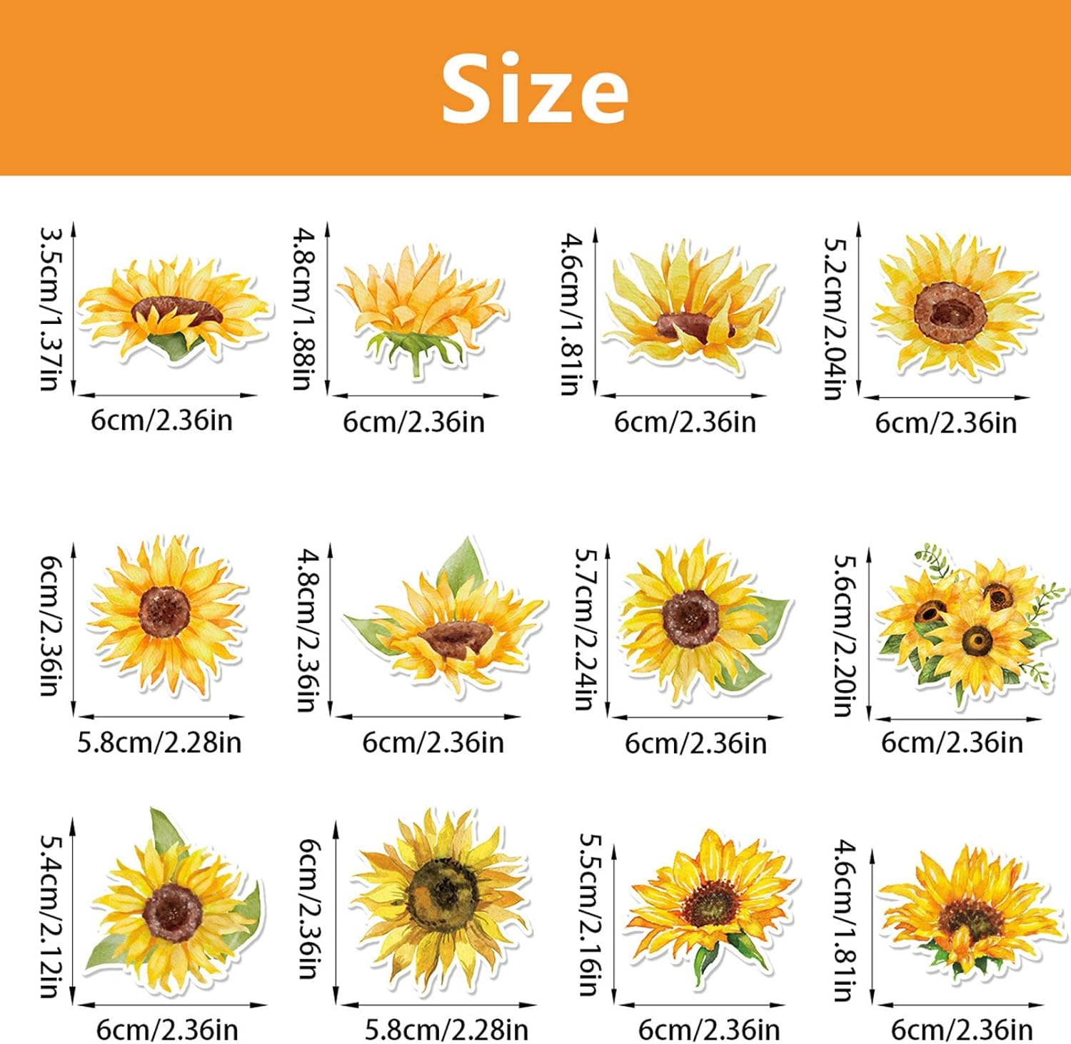 Sunflower Cupcake Toppers Sunflower Cake Picks for Flower Themed Party Birthday Party Decorations Supplies,36 Pieces