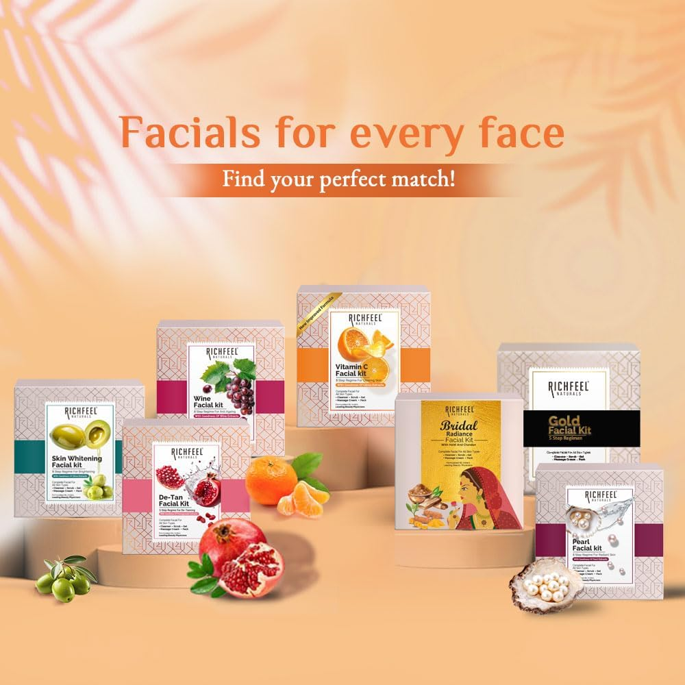 Richfeel Brightening Facial Kit with Vitamin C | for Glowing Skin | Tan Removal| 30 G image number 1