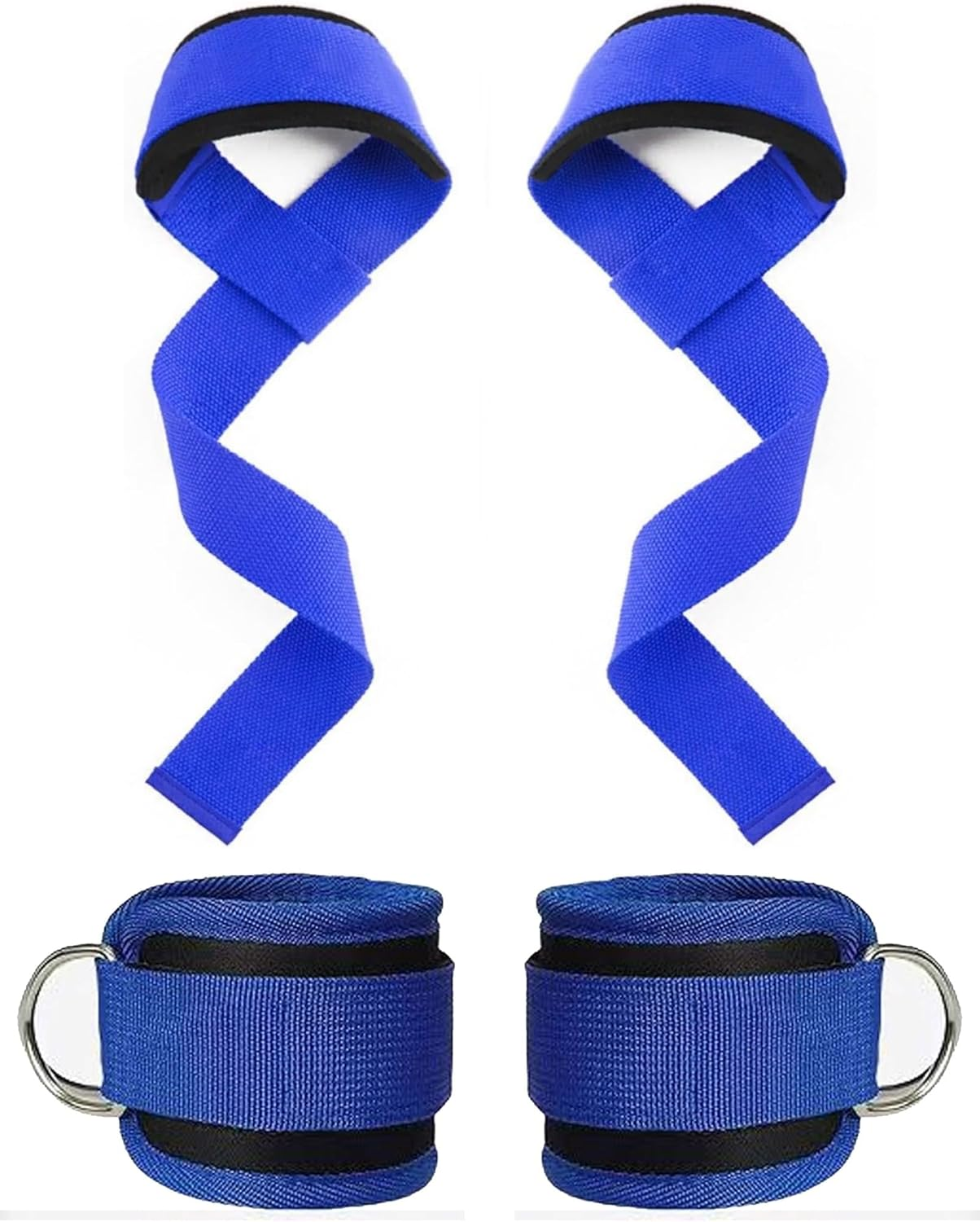 Wayfurr Lifting Straps &ndash; Durable Cotton Wrist Straps with Padded Support & Adjustable Ankle Straps for Cable Machine, Deadlifts, Rows & Strength Training