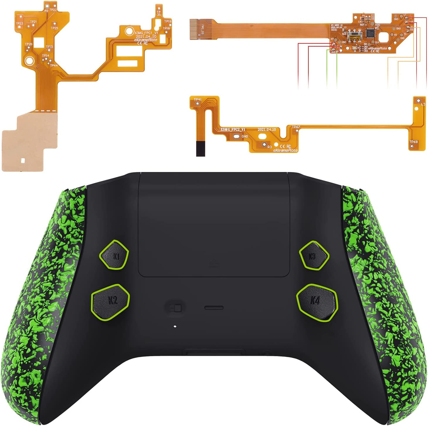 Extremerate Textured Green HOPE Programable Remap Kit for Xbox Series X/S Controller, Upgrade Boards & Redesigned Back Shell & Side Rails & Back Buttons for Xbox Core Controller