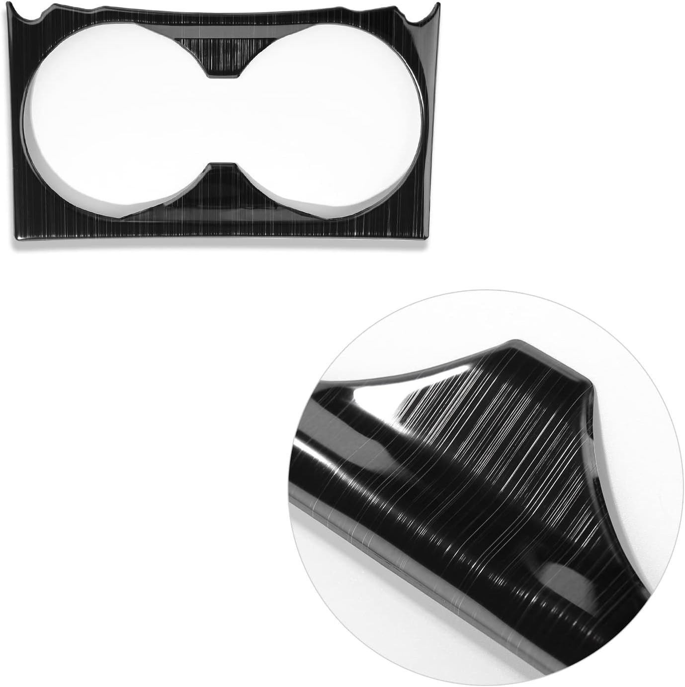 ANFOKAS for Mazda CX5 2024 2023 2022 2021 2020 2019 2018 2017 Car Center Console Armrest Cup Holder Frame Gear Panel Cover Trim for Mazda CX5 Accessories -Stainless Steel Black image number 3