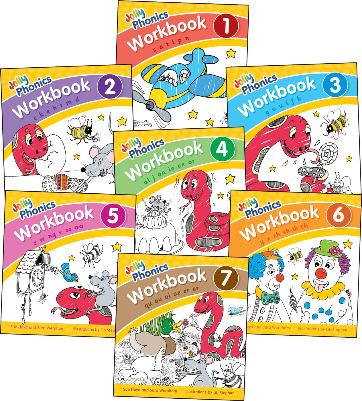 Jolly Phonics Workbooks 1-7: in Precursive Letters (British English Edition) image number 1