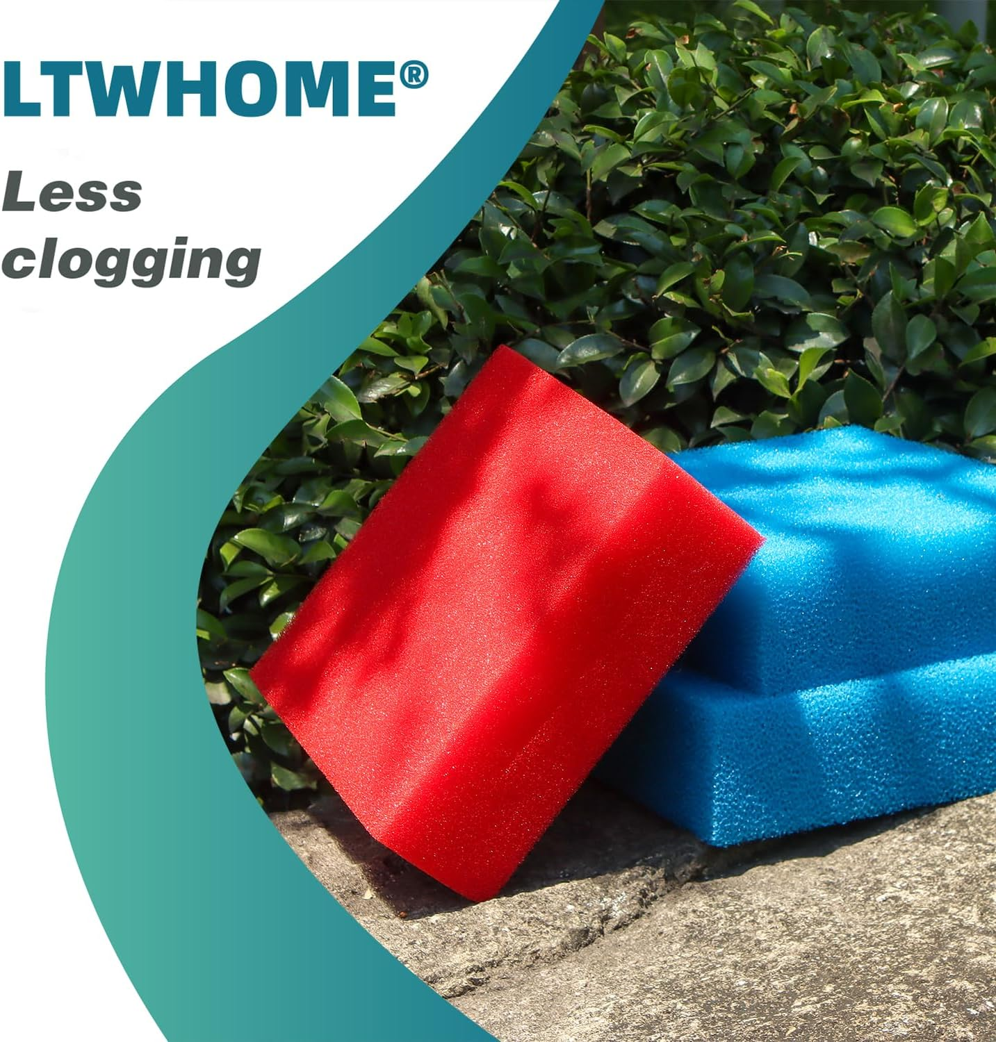 LTWHOME Compatible Replacement Coarse and Fine Foam Filter Sponge Fit for Oase Biotec 5/10/30 (3 X Blue Coarse and 3 X Red Fine Foams) image number 3