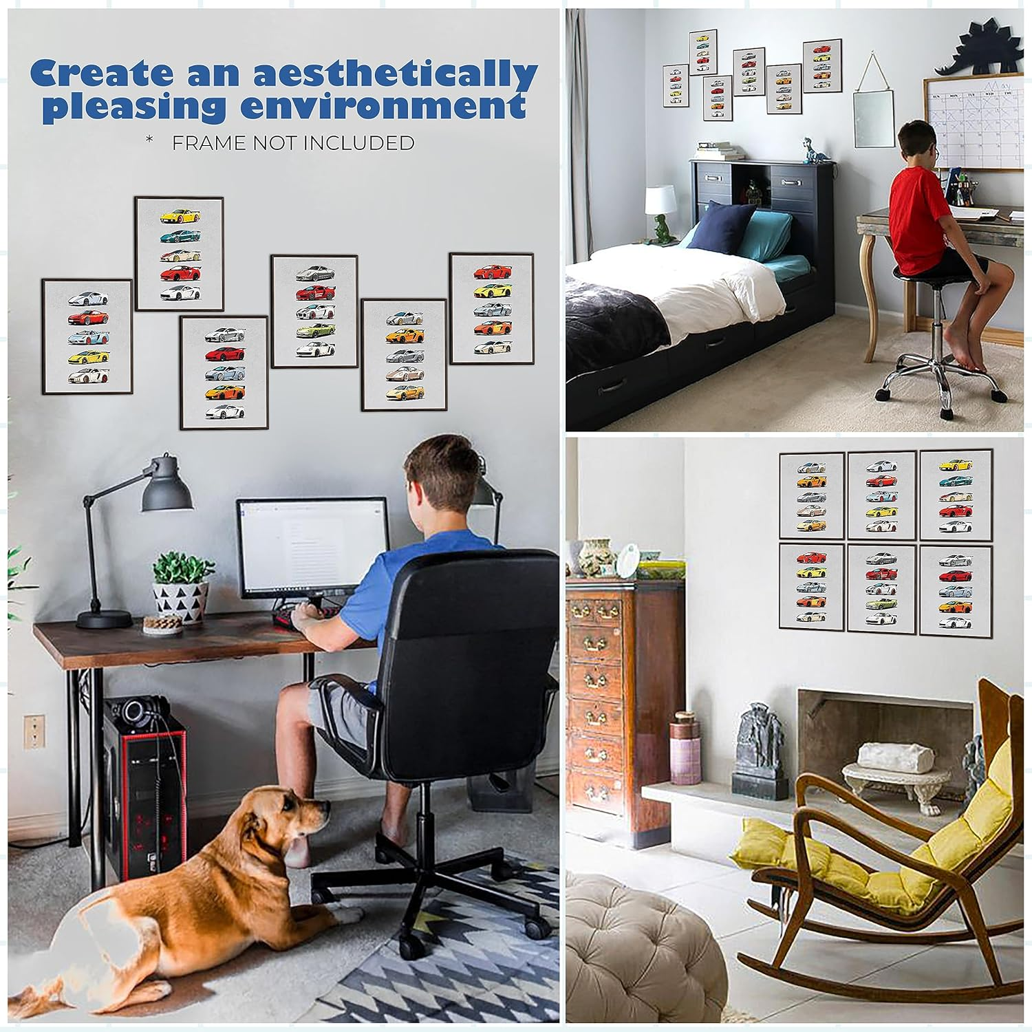 97 DECOR Super Car Posters for Boys Room - Modern Car Wall Art Prints, Sport Car Poster for Men, Racing Car Room Decor for Teen Boys Bedroom, Cool Supercars Artwork Pictures Decoration (8X10" | 20X25 UNFRAMED) - Vertical Car image number 6