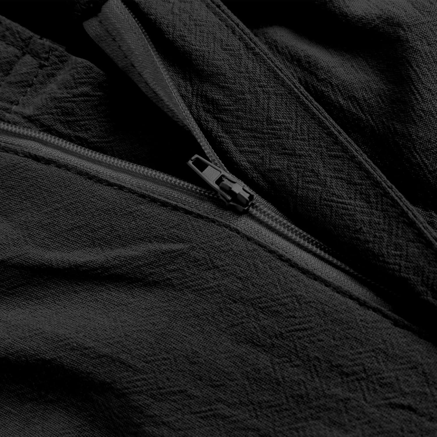 NANAMEEI Men'S Linen Pants Elastic Waist Cotton Trousers Drawstring Yoga Beach Pants image number 3