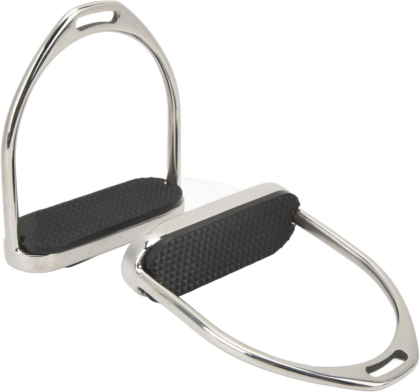 Horse Riding Stirrups, 1 Pair Stainless Steel English Riding Protection Stirrups with anti Skid Horse Pedal for Saddle, Multipurpose Horse Riding Safety Stirrups Equestrian Saddles Accessories
