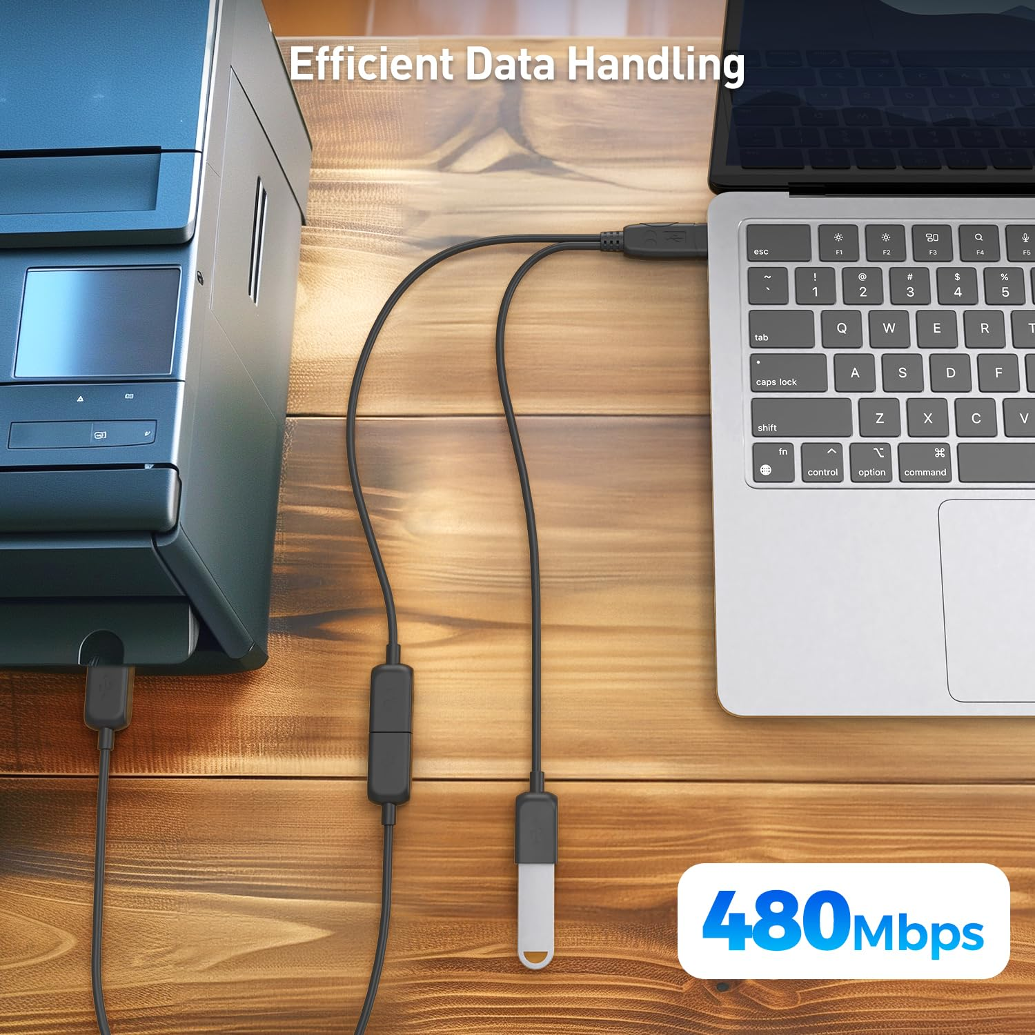 Cable Matters 2-Pack USB a Male to Female Power Splitter 1 in 2 Out - 30Cm, USB 2.0 Y Splitter Cable with 480Mbps Data Transfer and BC 1.2 Charging Support