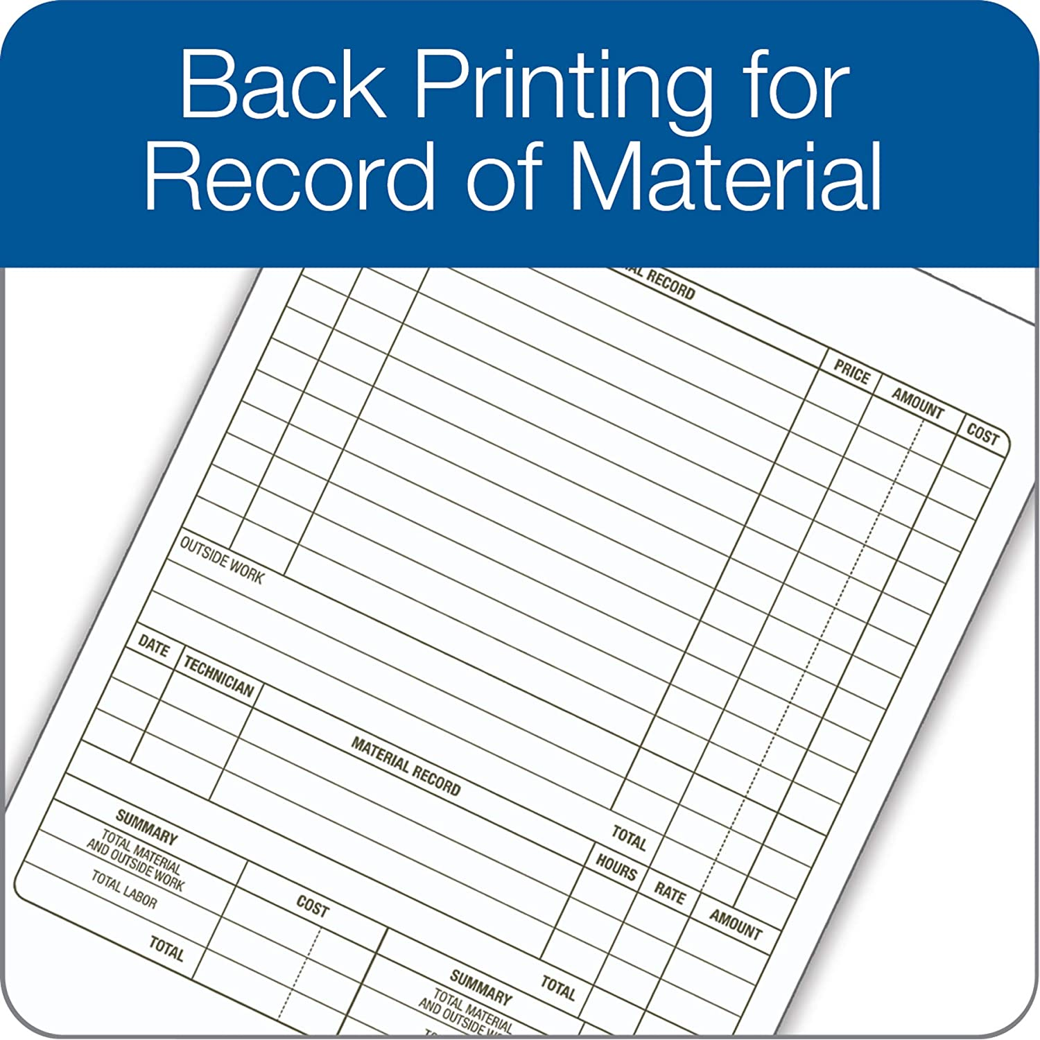Adams Job Work Order Book, 5.56 X 8.44 Inch, 3-Part, Carbonless, 33 Sets, White and Canary (T5868) image number 3