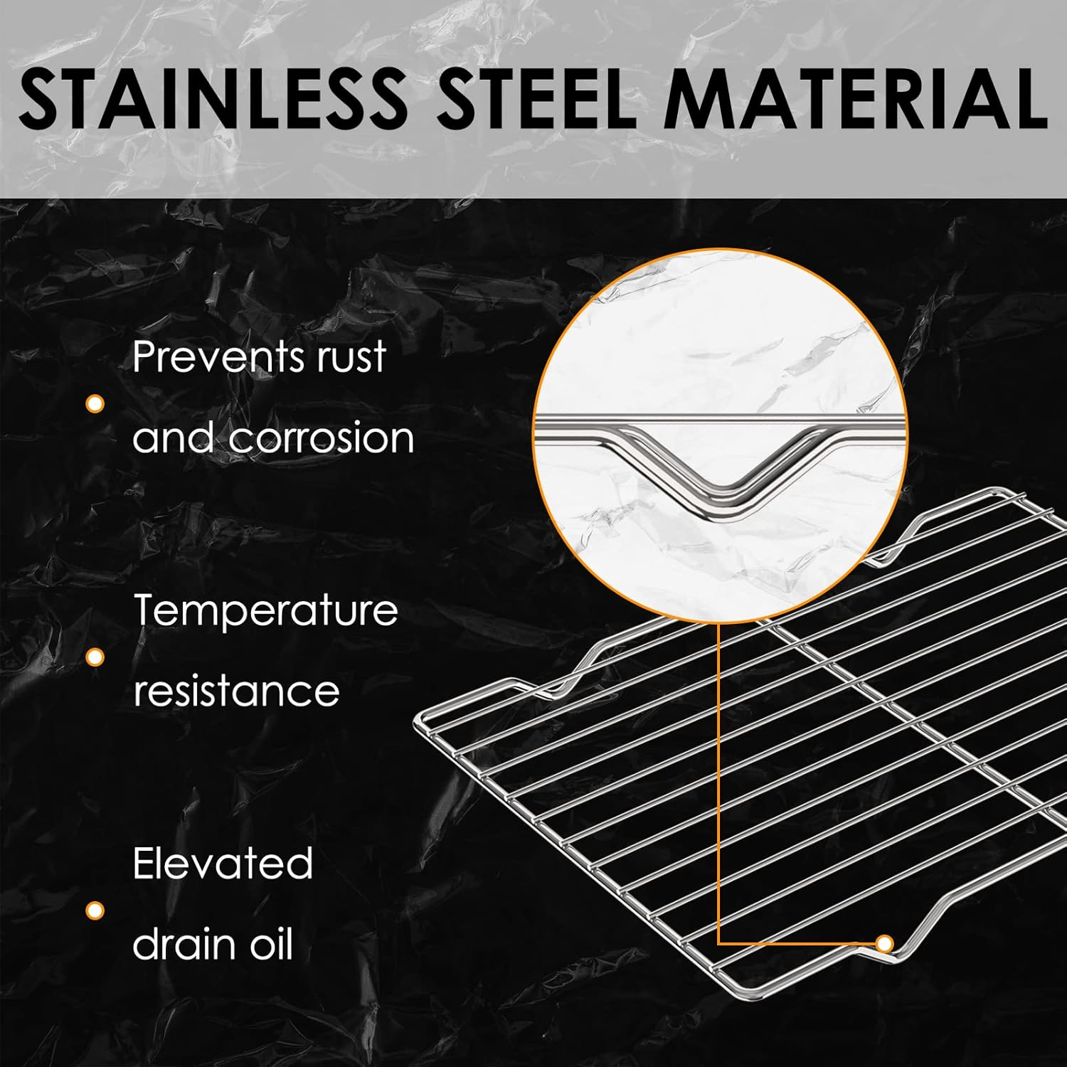 Adorila 2 Pack Cooling Rack for Baking, 8" X 11" Stainless Steel Grill Rack, Small Grid Baking Rack for Baking Cooking Roasting Oven